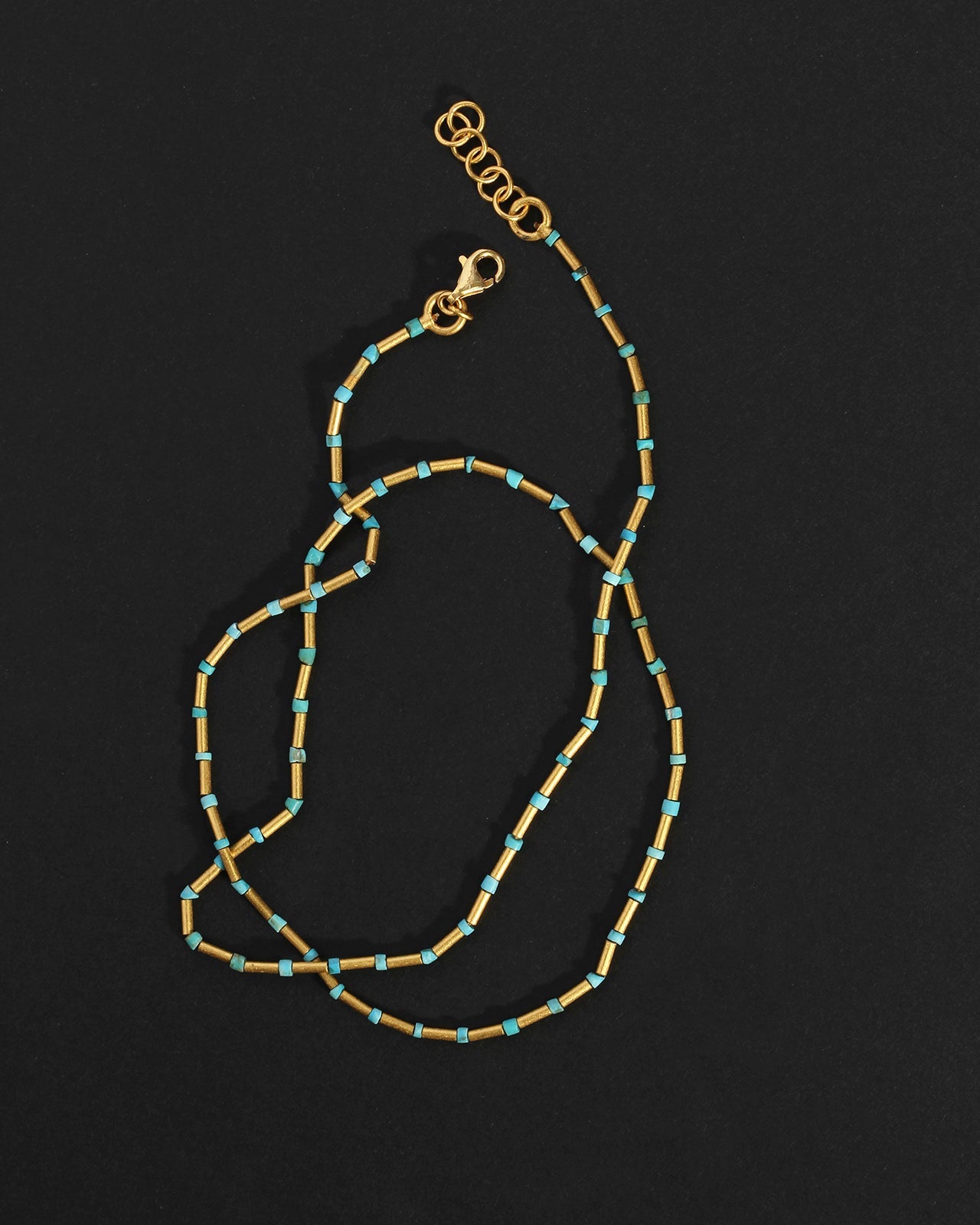 Sumerian Necklace Turquoise Solid Gold