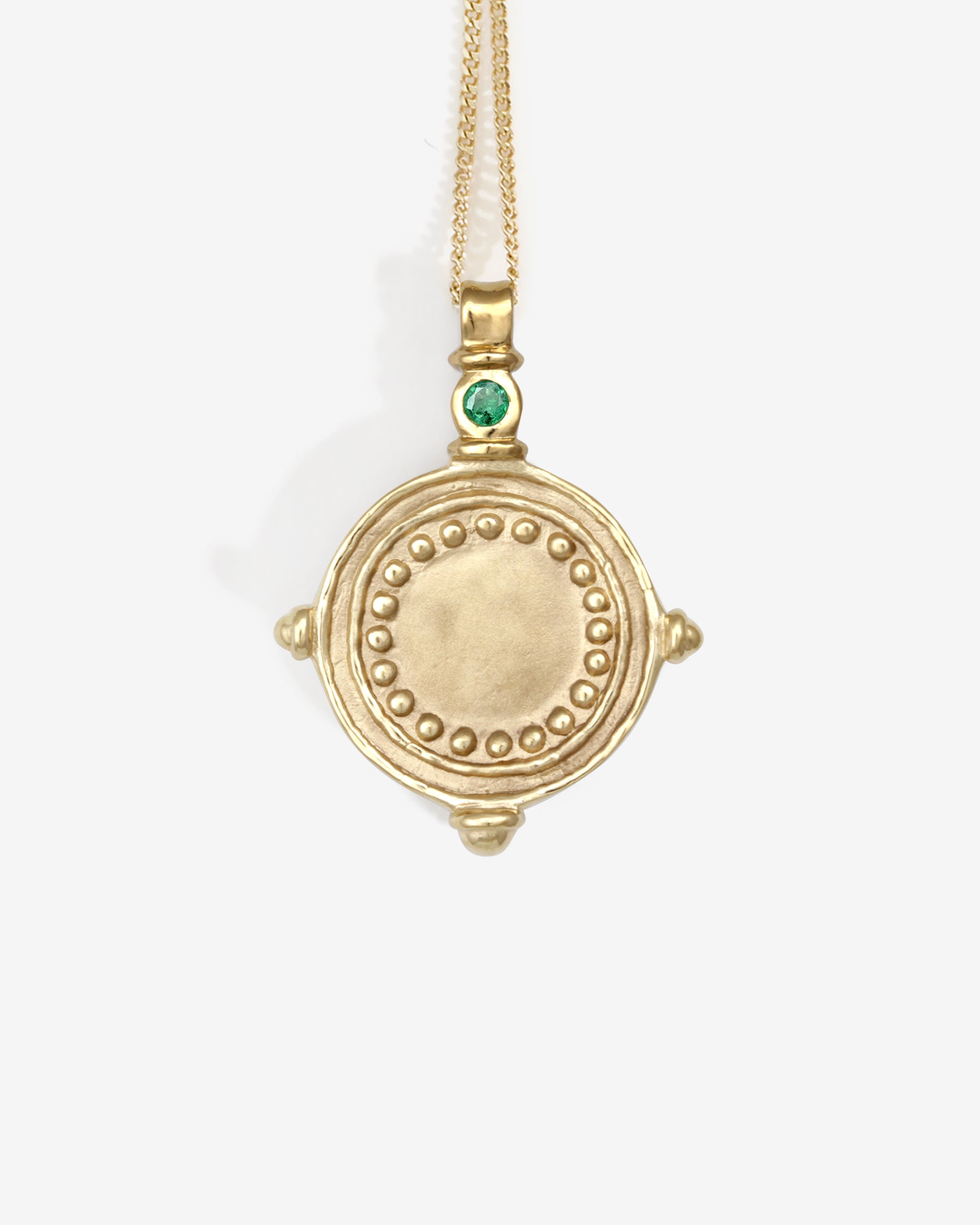 Sura Necklace Emerald Solid Gold
