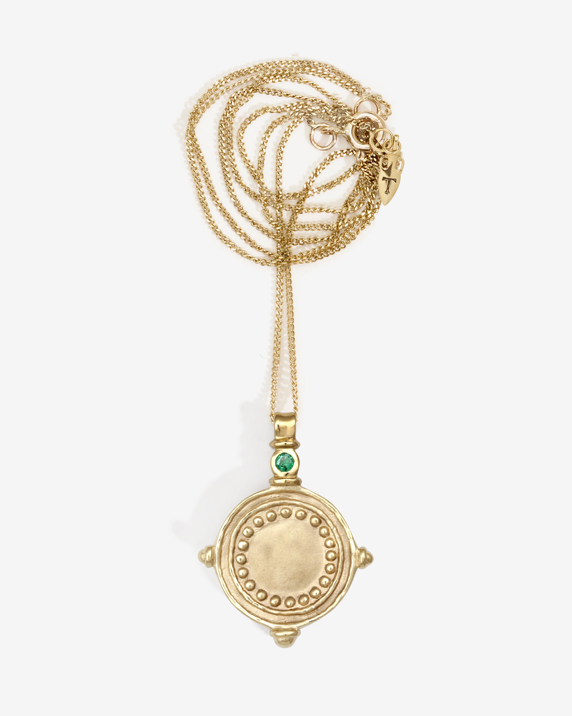 Sura Necklace Emerald Solid Gold