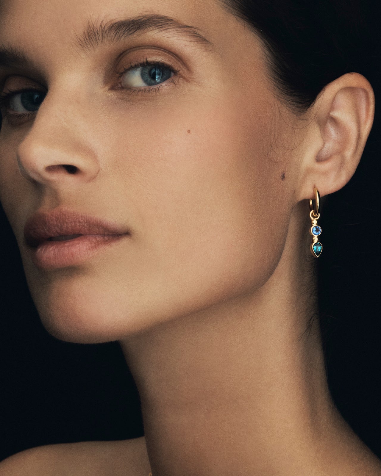 Teal Earrings Gold Vermeil