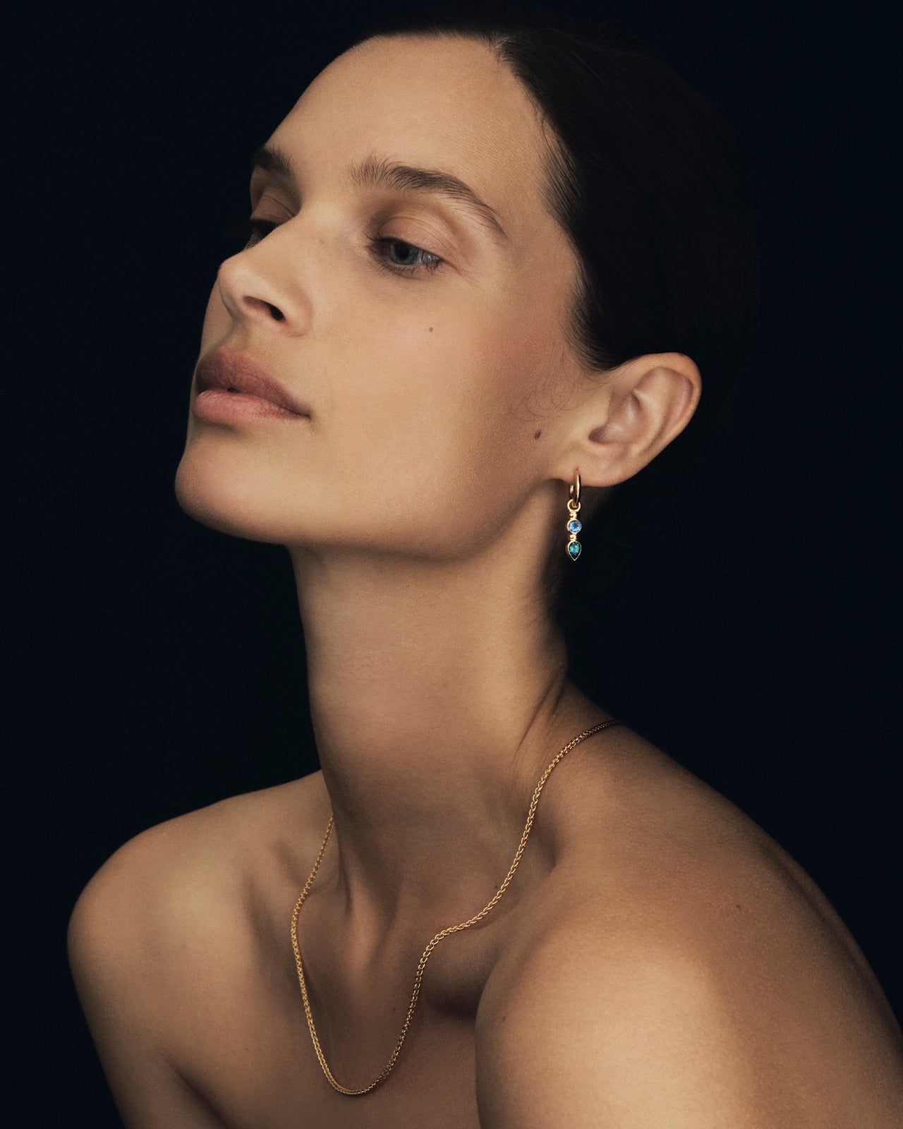 Teal Earrings Gold Vermeil