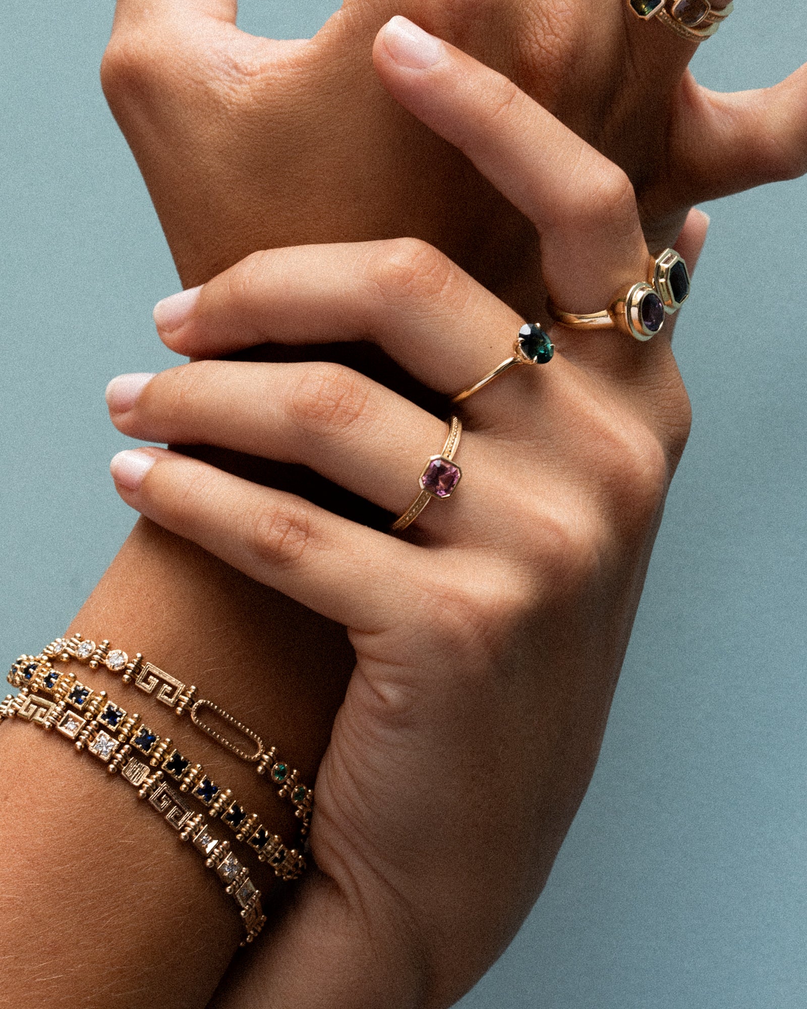 Mila Square Ring 0.79ct Pink Tourmaline Solid Gold