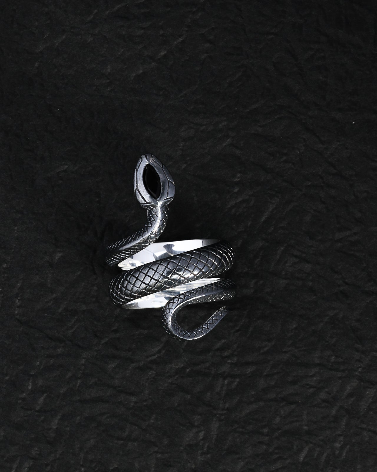 Draco Ring Oxidised Silver