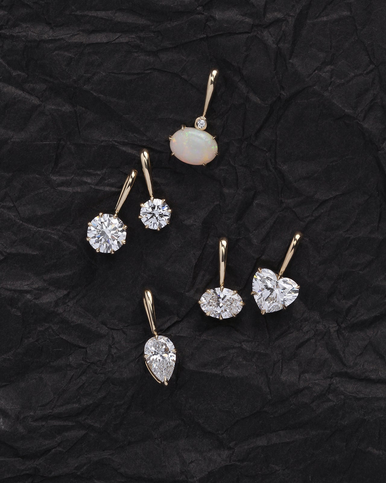 Astra Pear Pendant Diamond Solid Gold