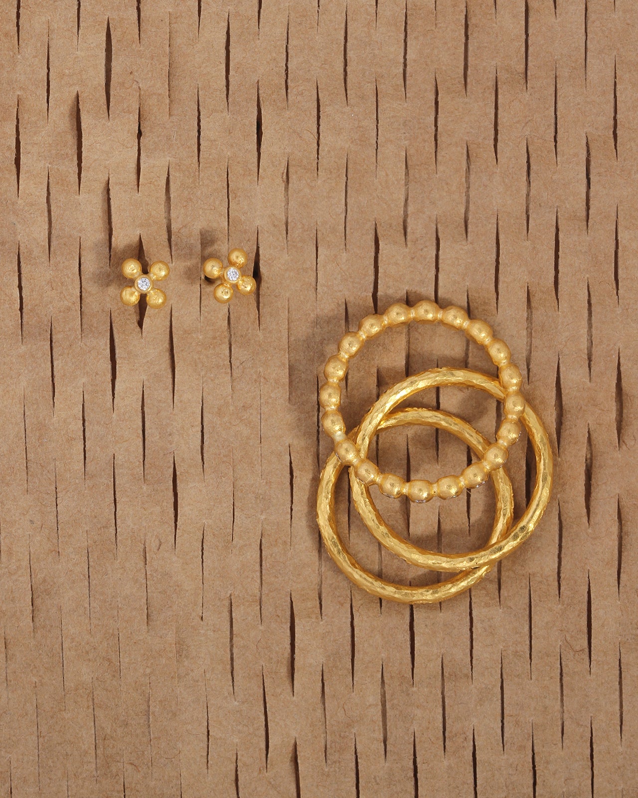 Ayana Flower Studs Diamond Solid Gold