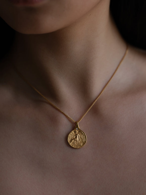 Guardian Angel Necklace Gold Vermeil