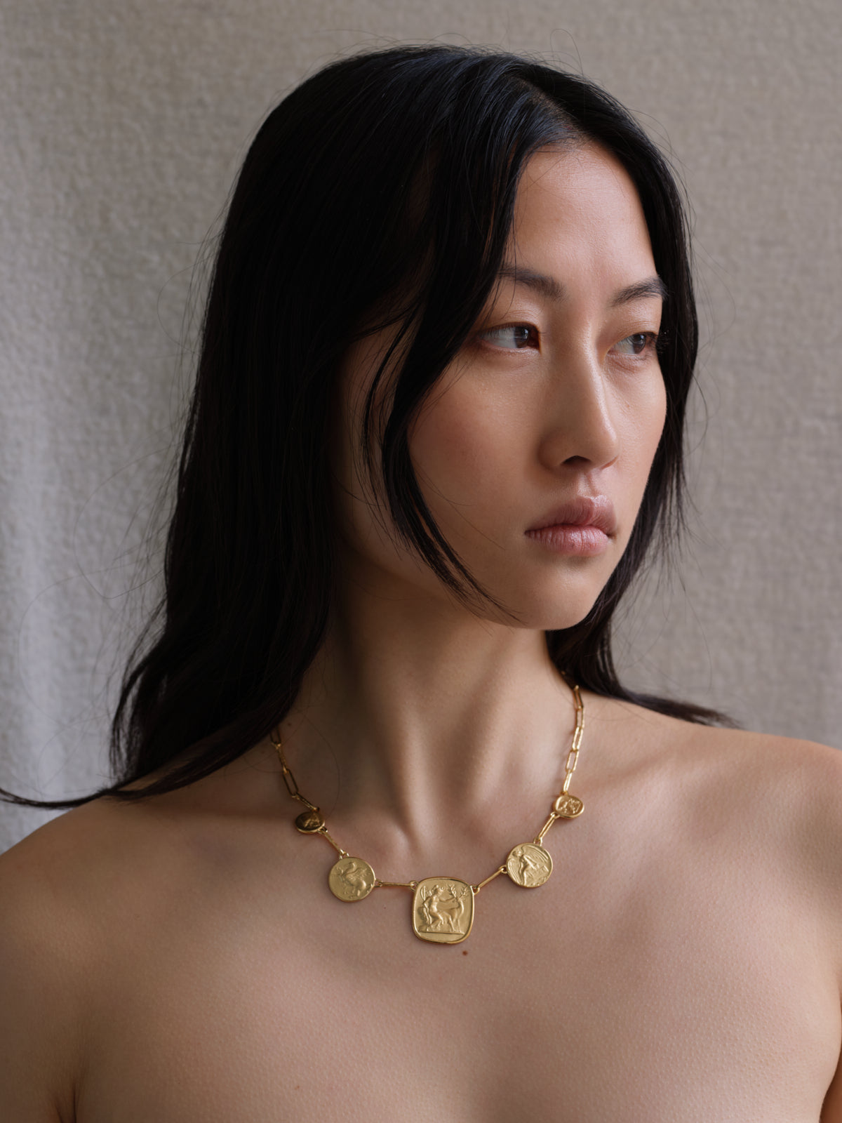 Mythos Statement Necklace Gold Vermeil