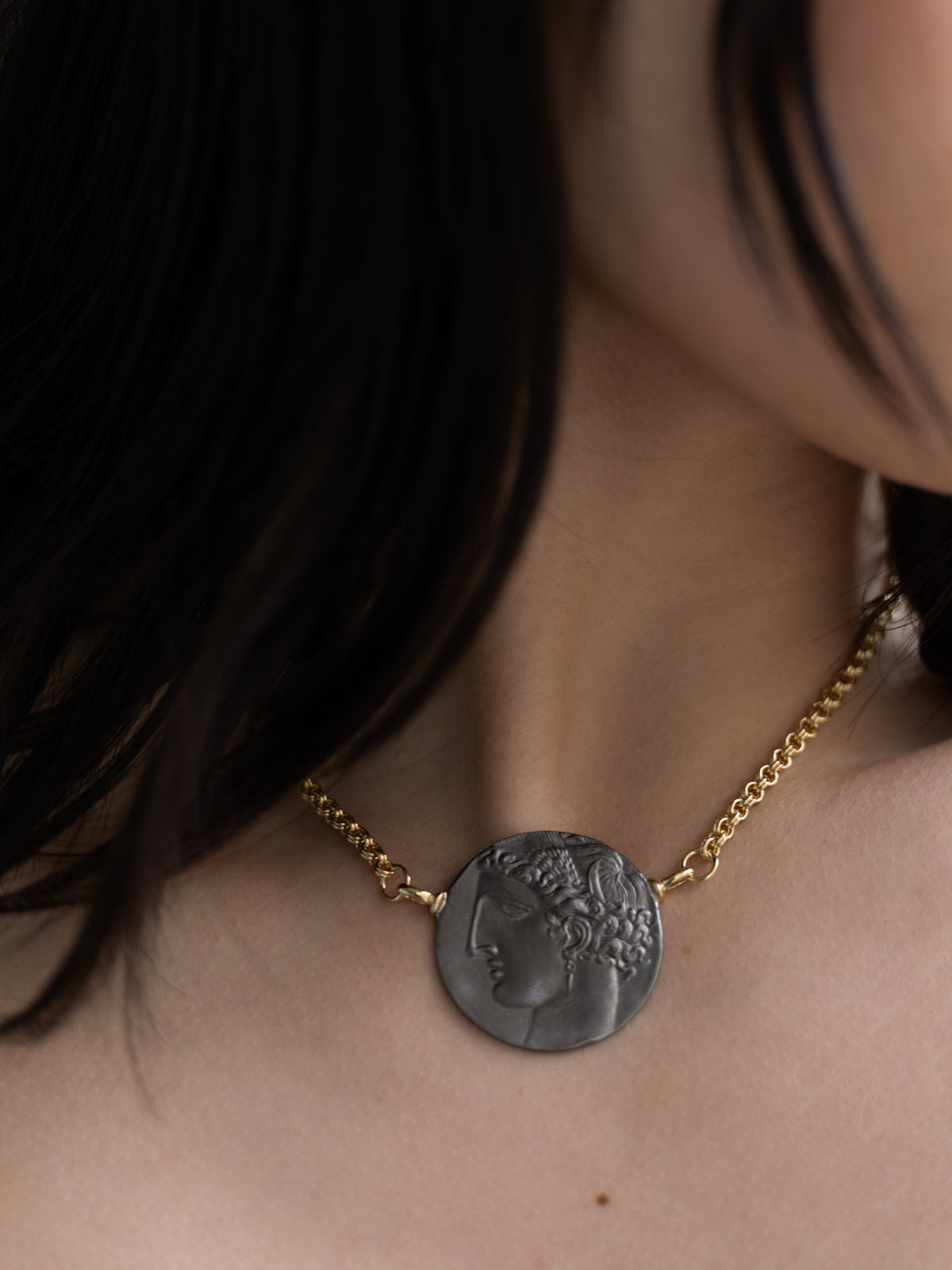 Elissar Coin Necklace Gold Vermeil