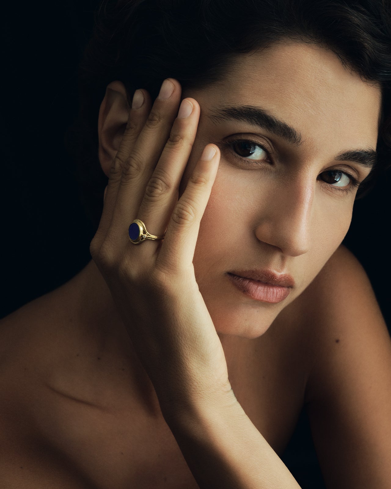 Tyana Ring Lapis Diamond Solid Gold
