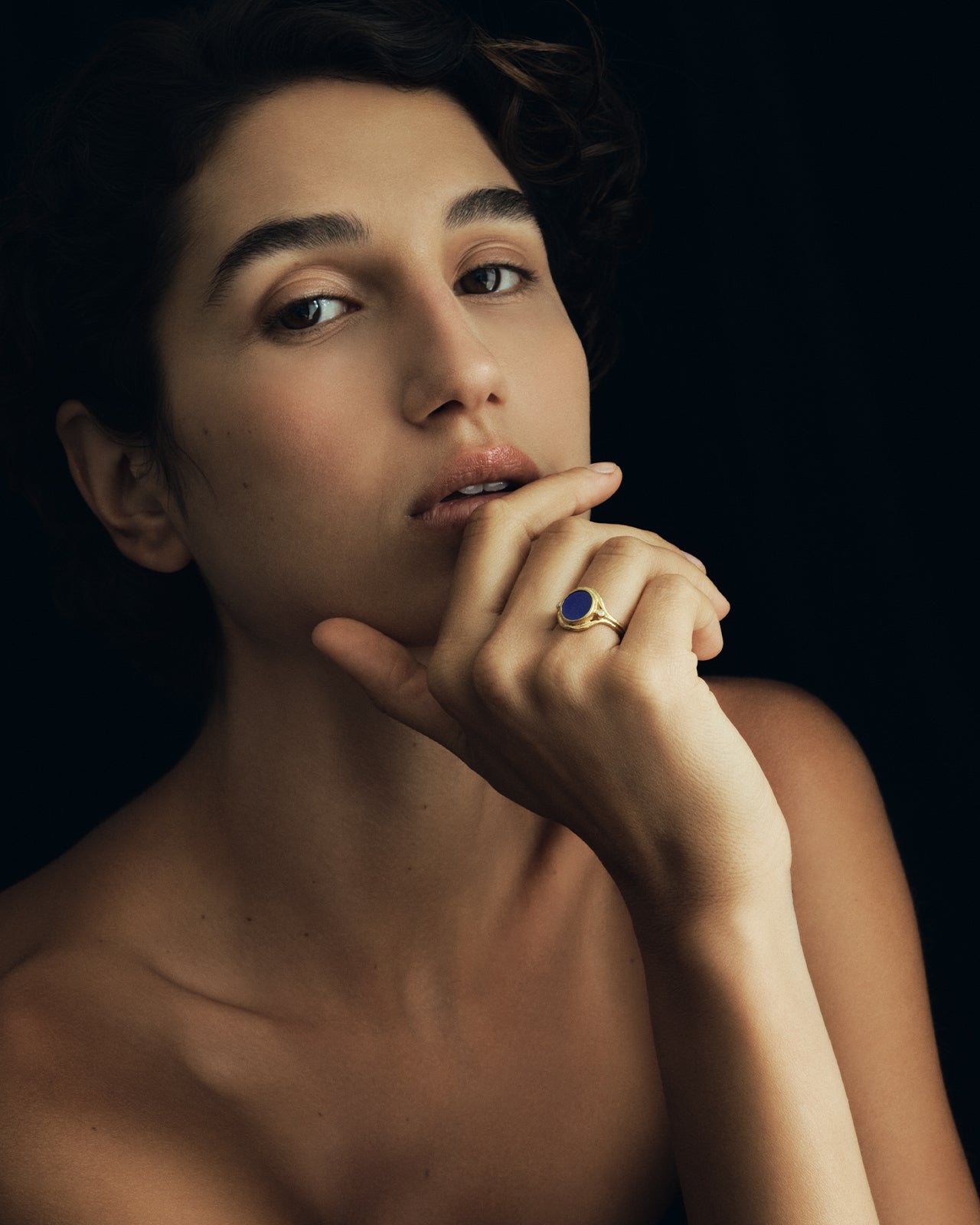 Tyana Ring Lapis Diamond Solid Gold