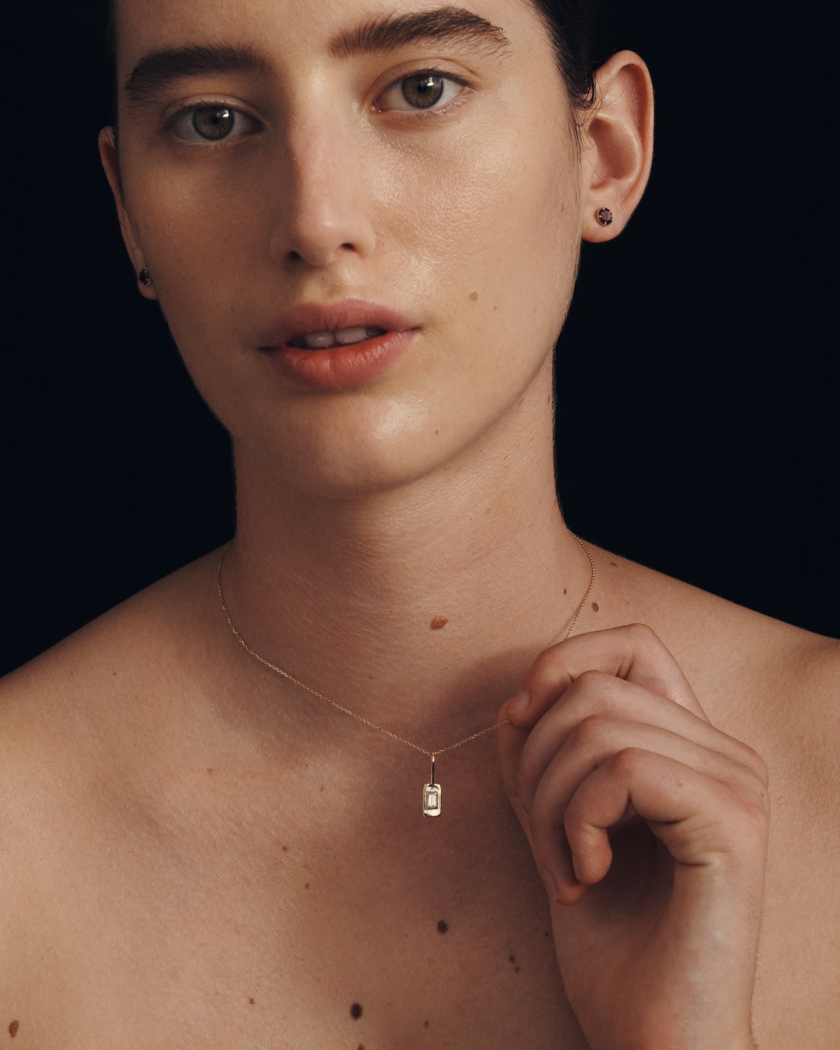 Tarot Charm Baguette Diamond Solid Gold