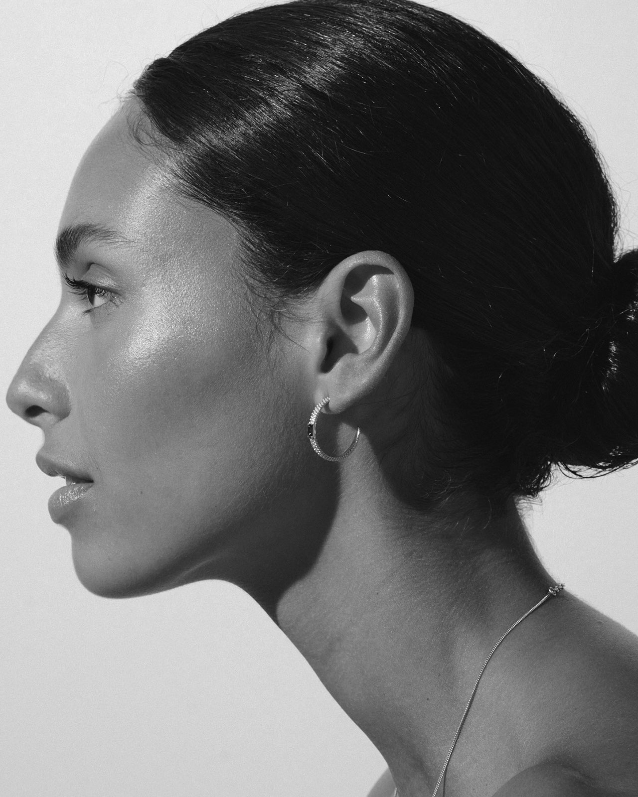 Vashti Hoop Earrings Topaz Silver