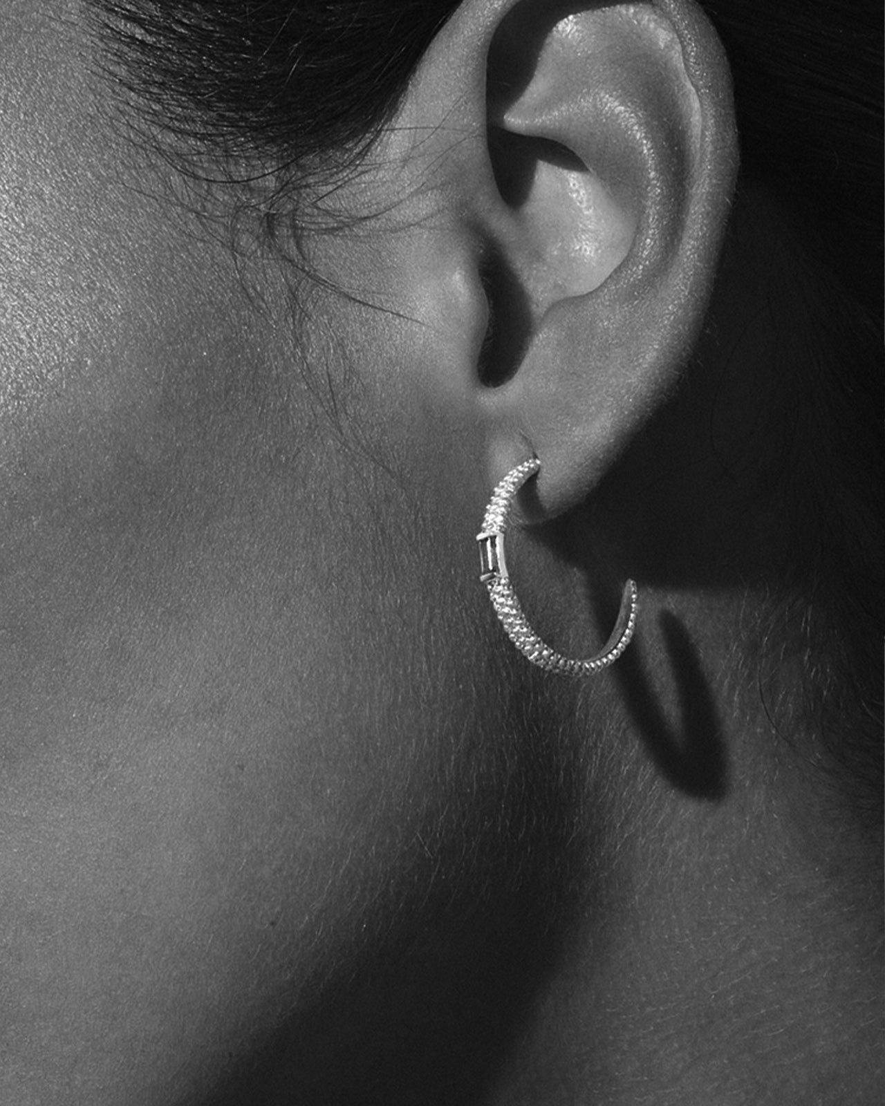 Vashti Hoop Earrings Topaz Silver