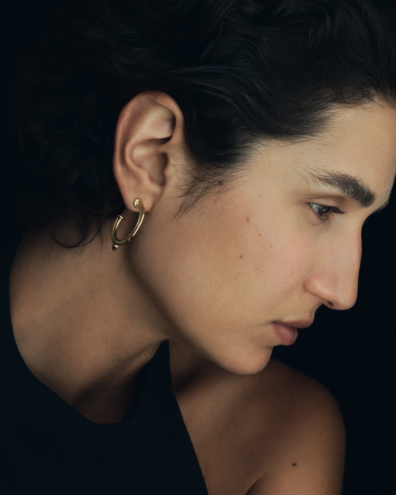 Vulcan Hoop Earrings Gold Vermeil