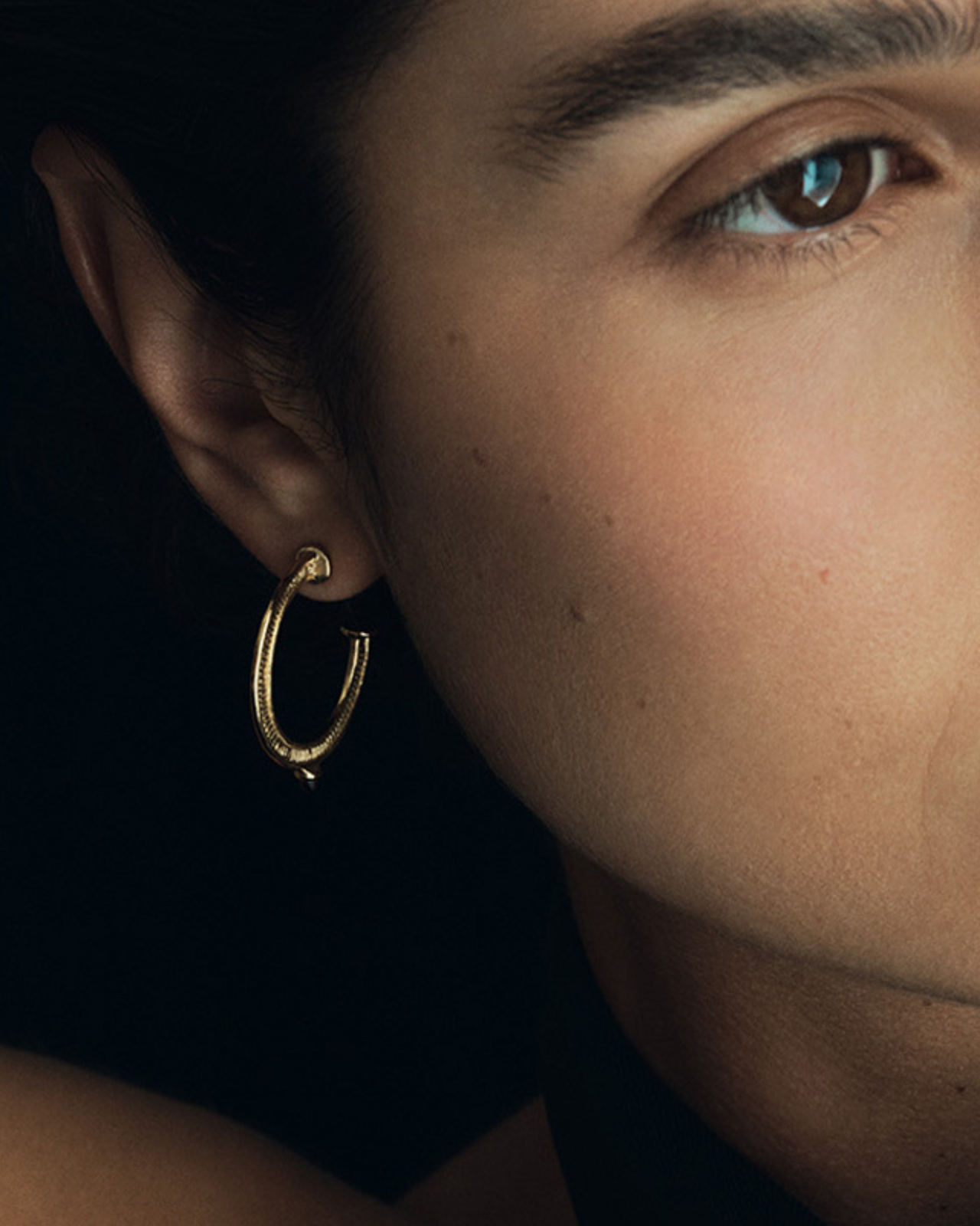 Vulcan Hoop Earrings Gold Vermeil