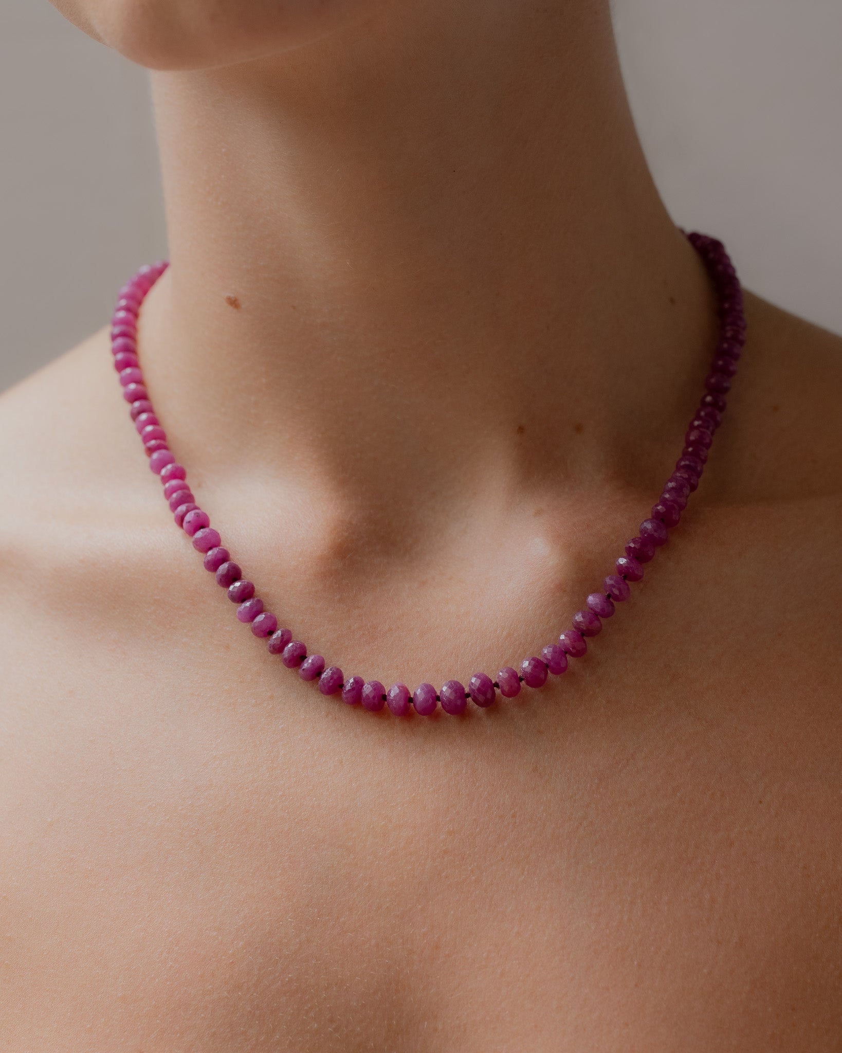 Ruby Necklace Solid Gold