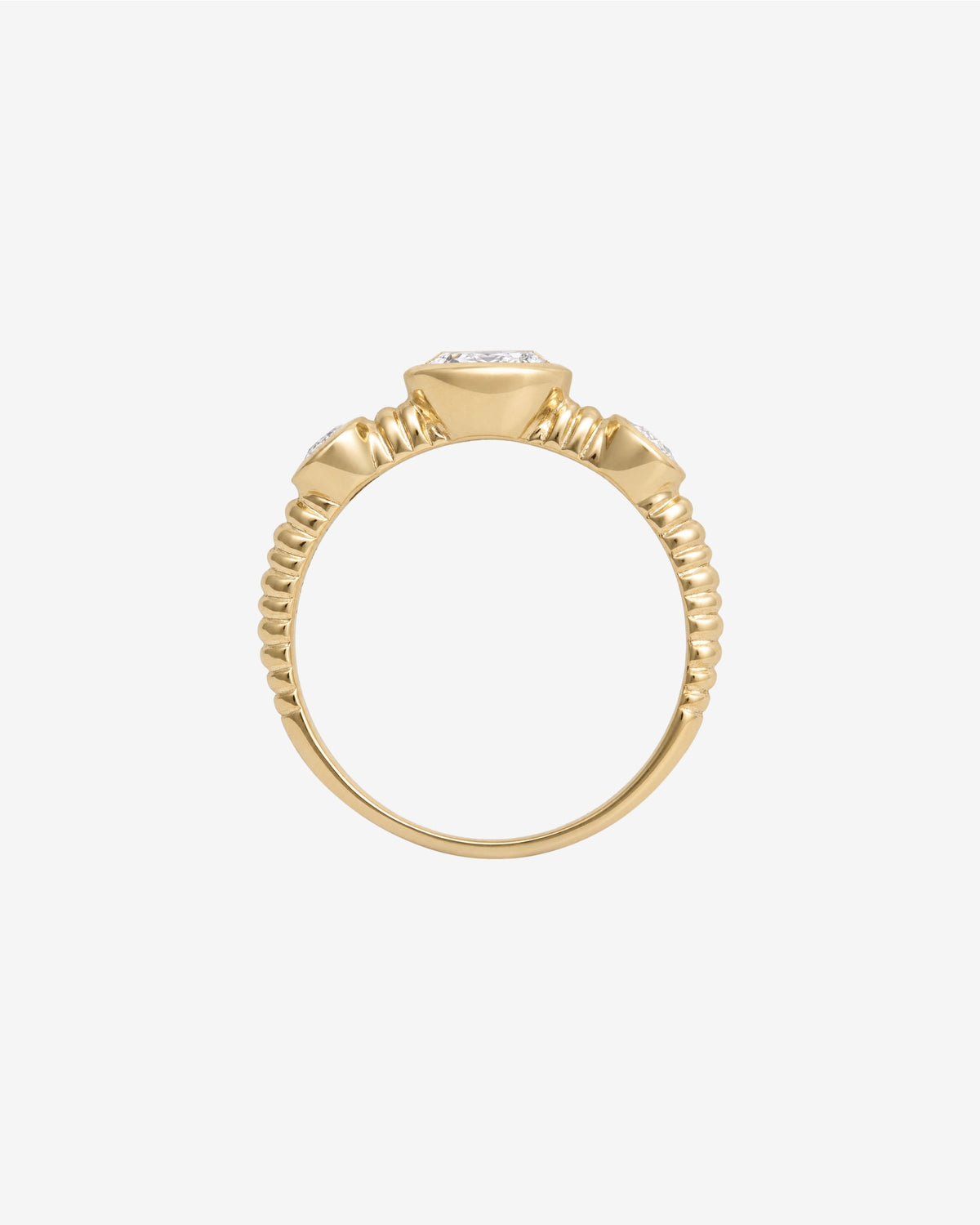 Wren Diamond Trilogy Ring Solid Gold, side view