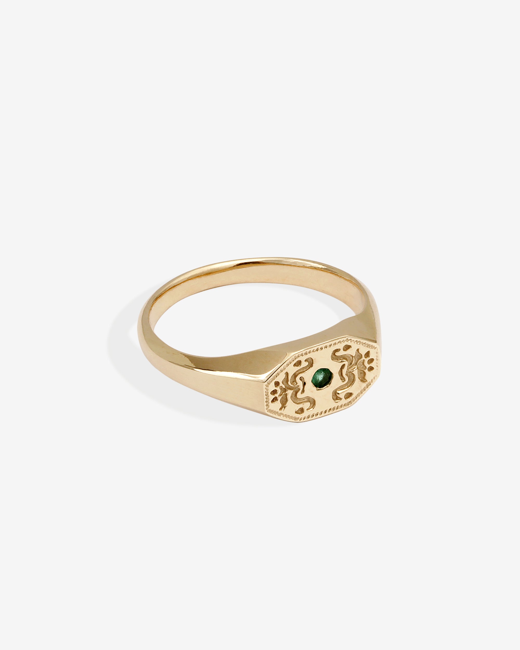 Ziya Ring Emerald Solid Gold