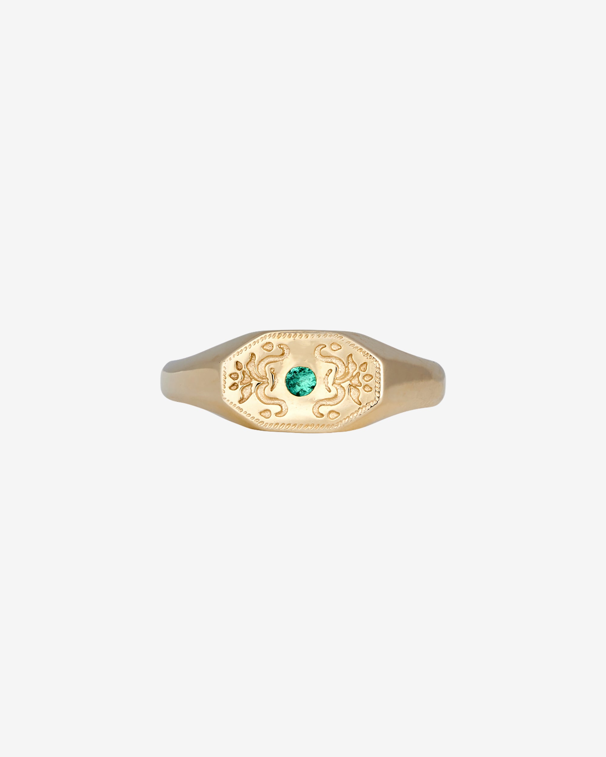 Ziya Ring Emerald Solid Gold