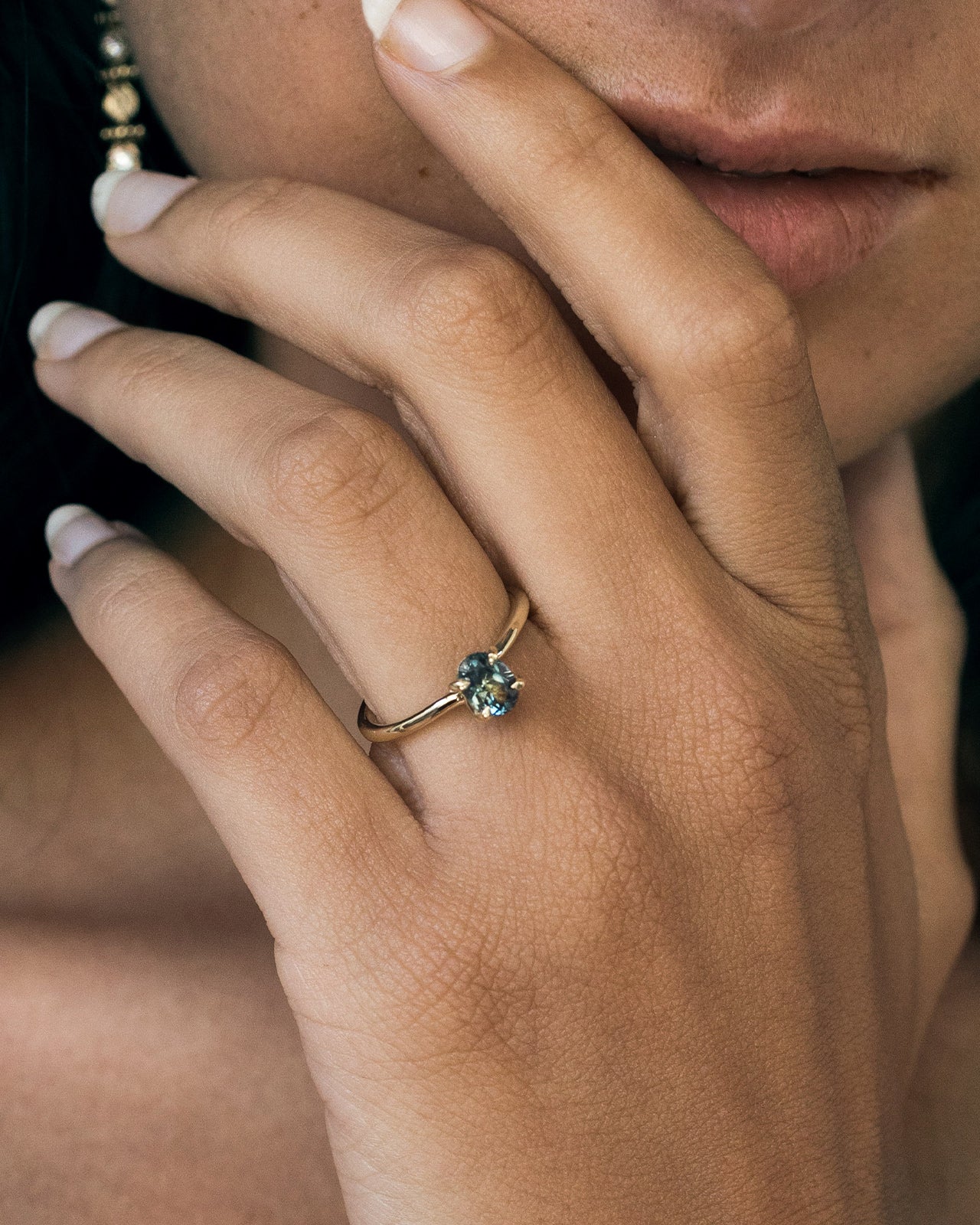 Temple of the Sun Adama Ring Oval Parti Sapphire Solid Gold