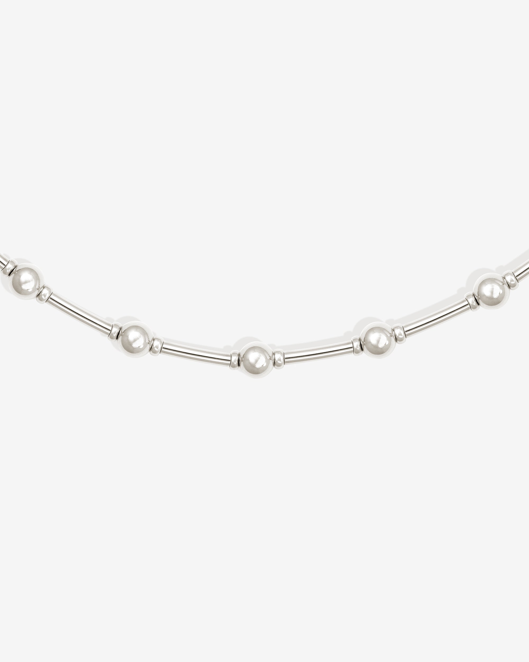 Temple of the Sun Alba Beaded Collar Silver