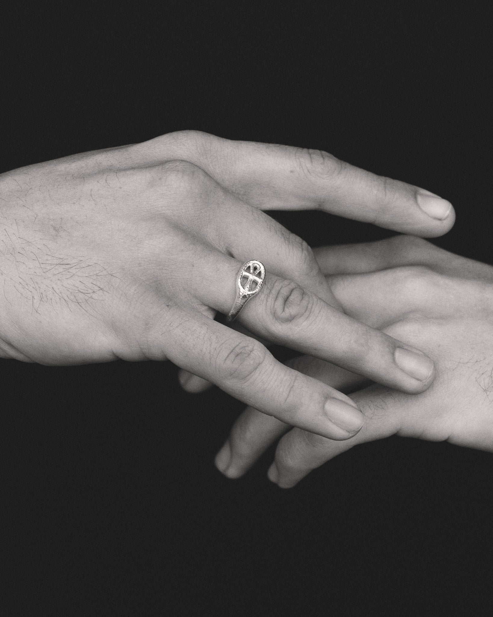 Temple of the Sun Ankh Seal Ring Diamond Gold Vermeil