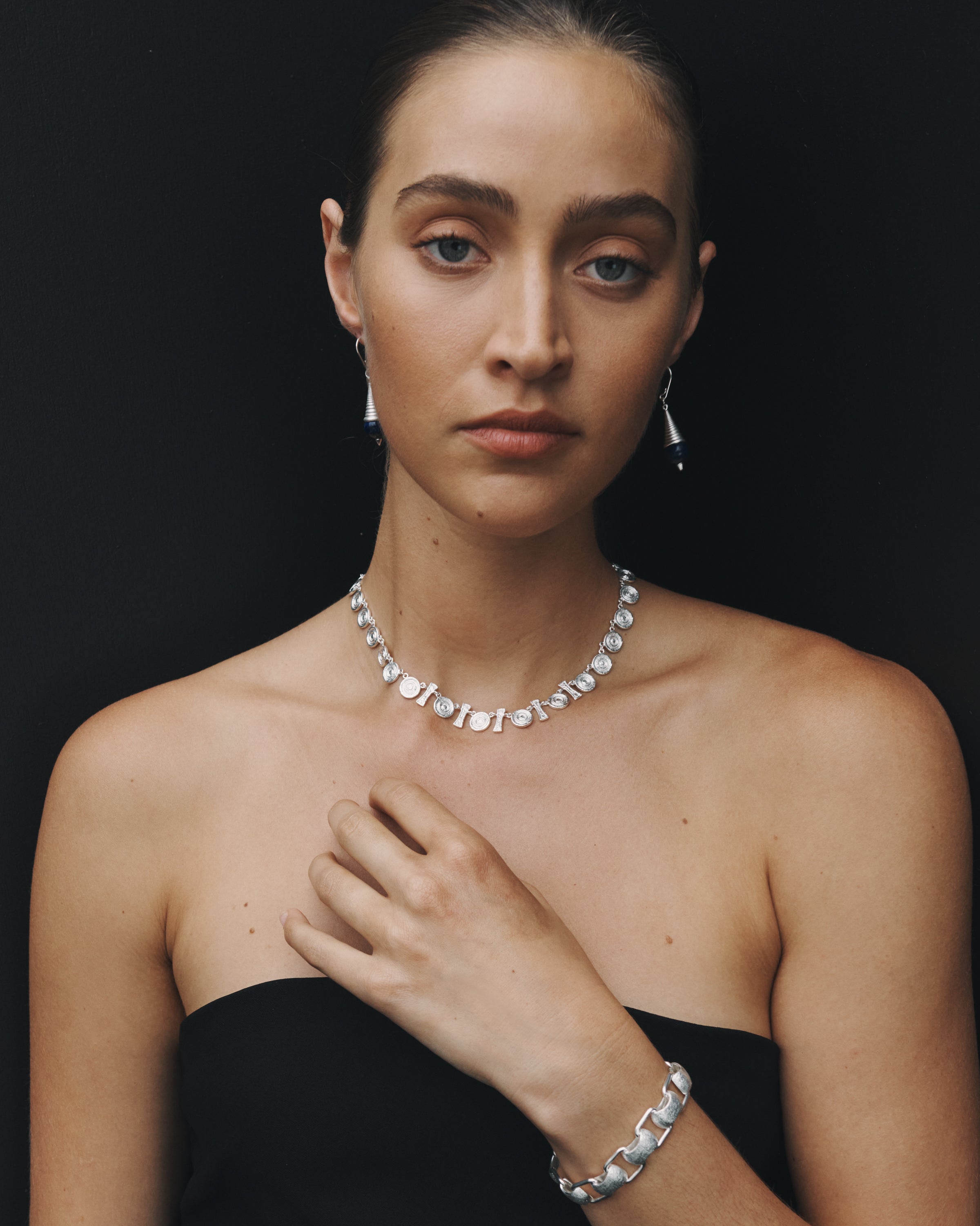 Temple of the Sun Danu Earrings Silver