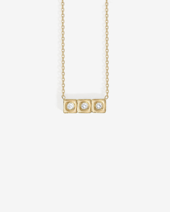 Temple of the Sun Florence Bar Necklace Diamond Solid Gold