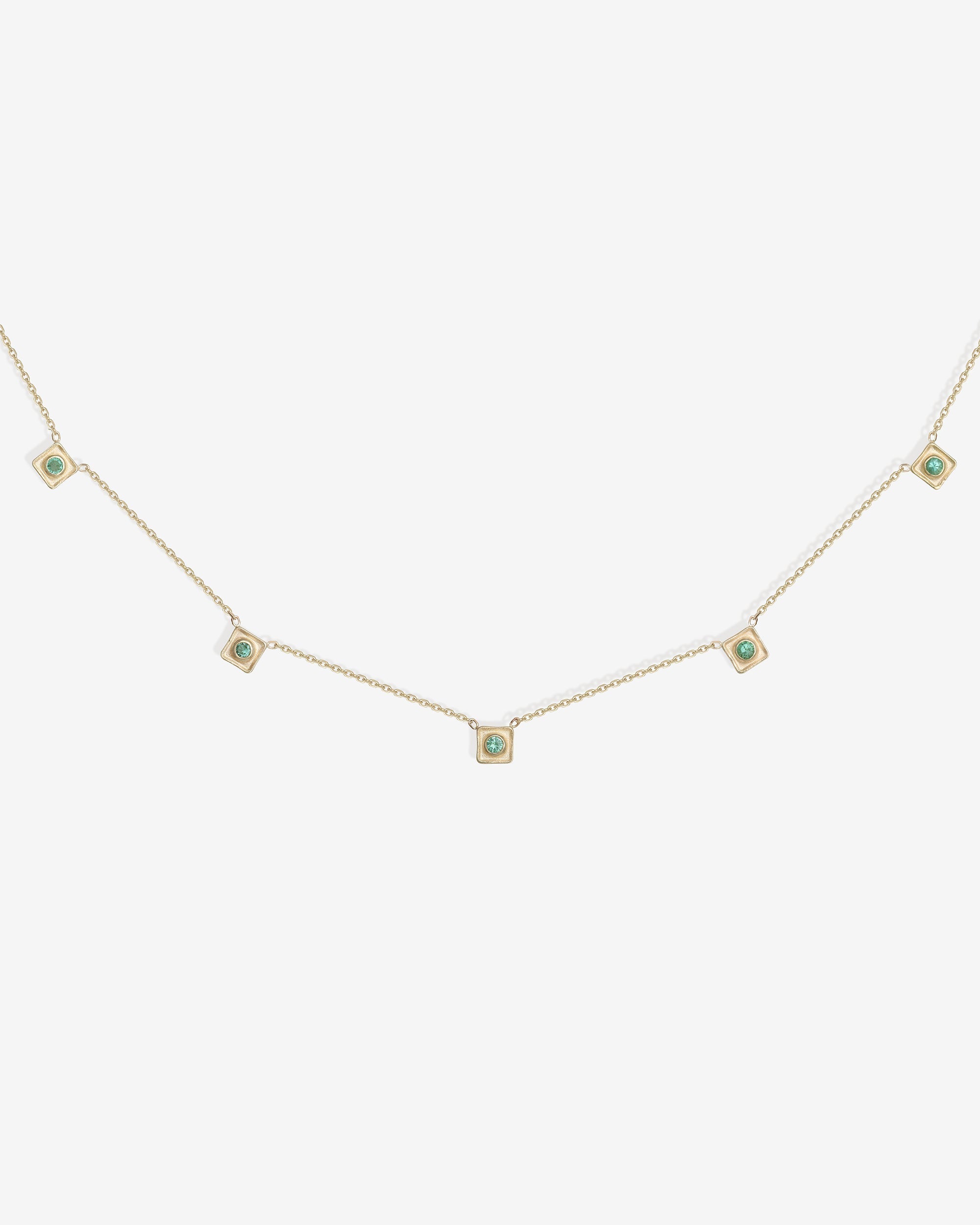 Temple of the Sun Florence Station Necklace Emerald Solid Gold