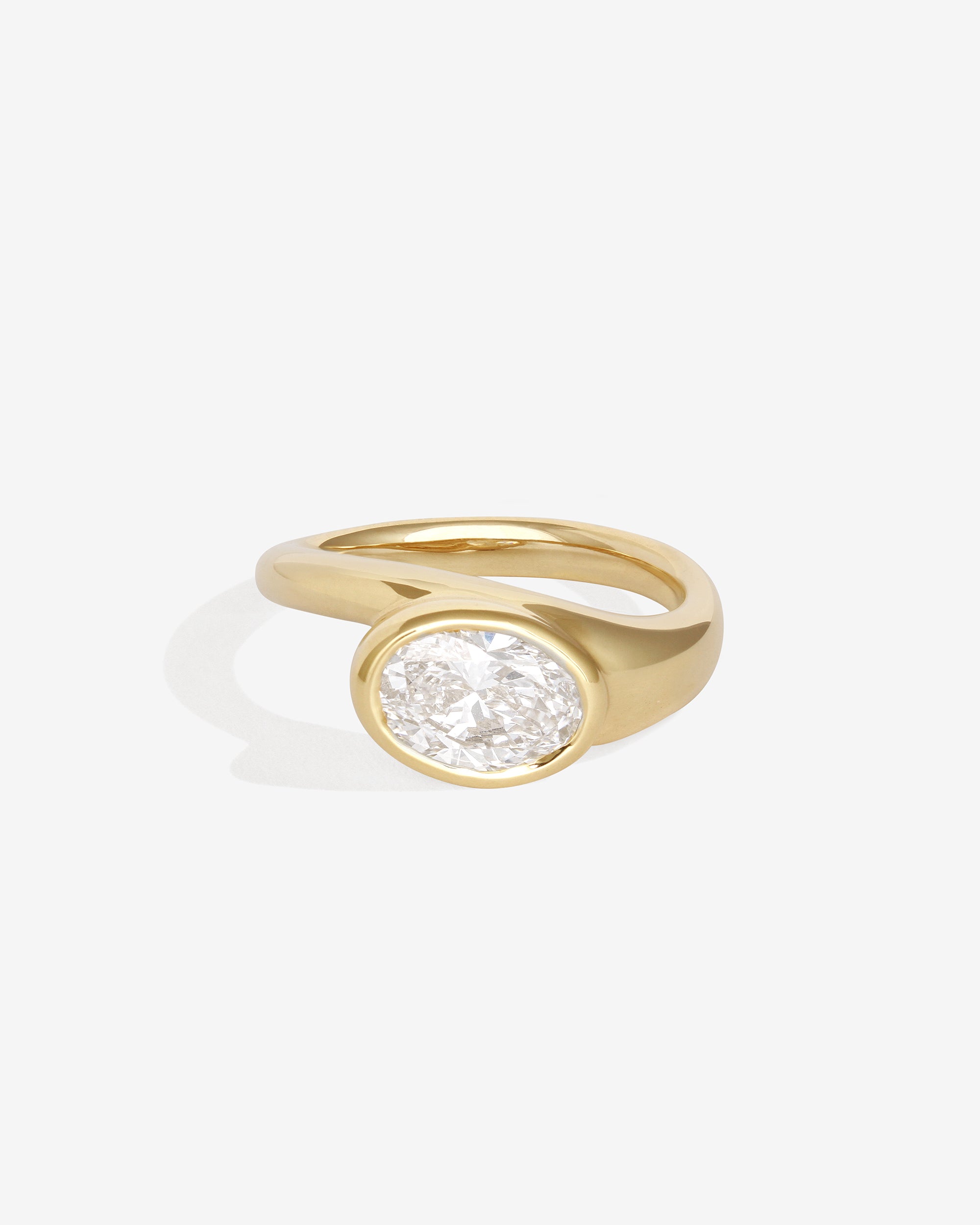 Temple of the Sun Grace Wide Ring Oval Diamond Solid Gold