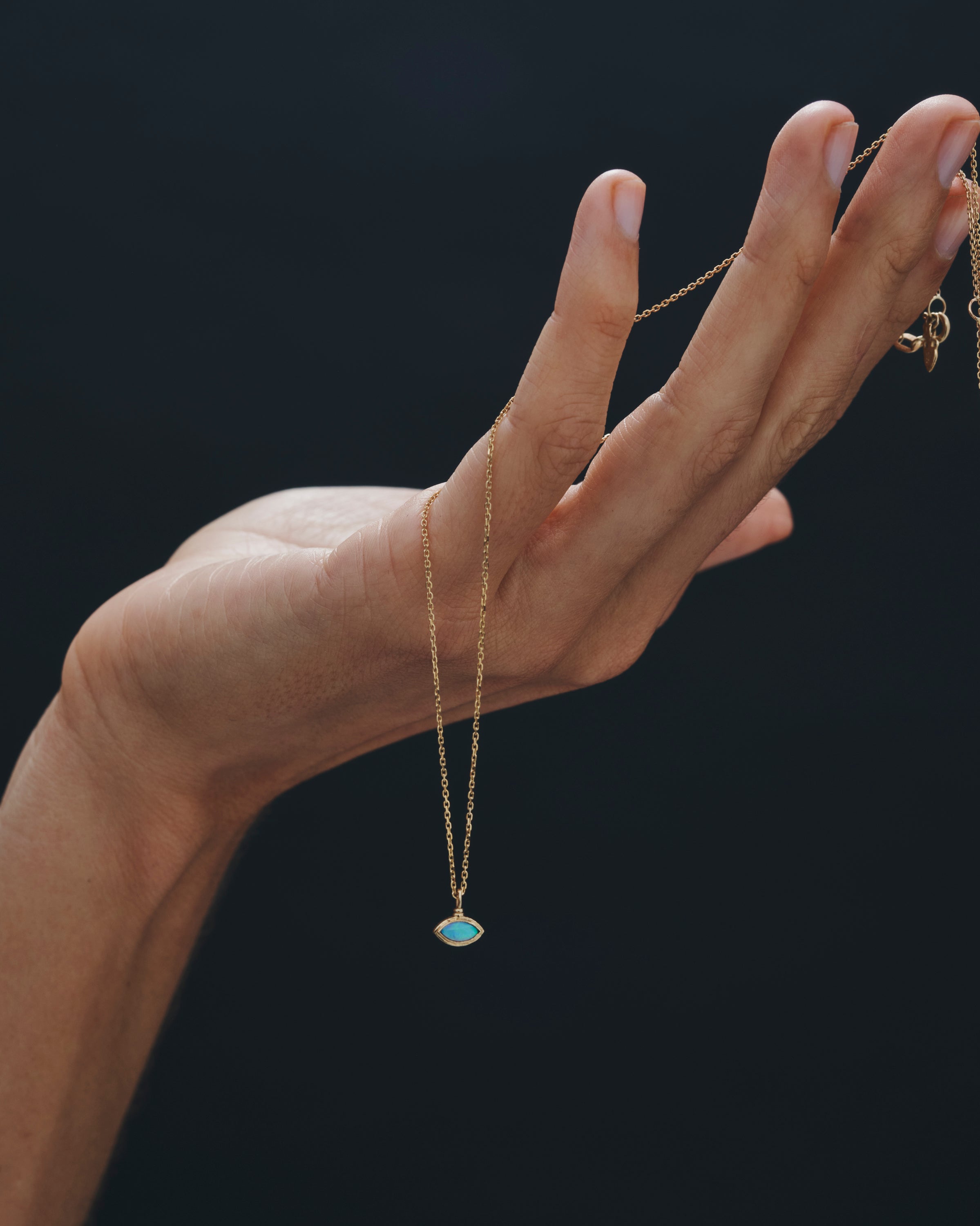 Temple of the Sun Inaya Necklace Marquise Opal Solid Gold