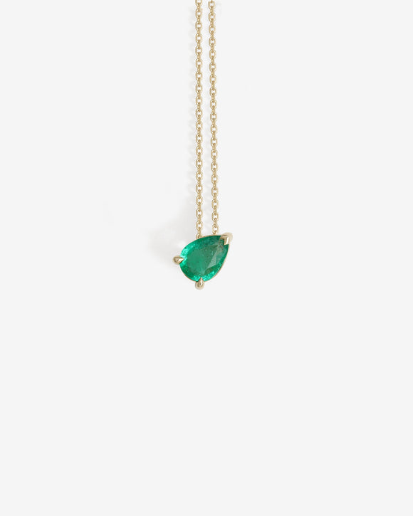 Temple of the Sun Iona Necklace Pear Emerald Solid Gold