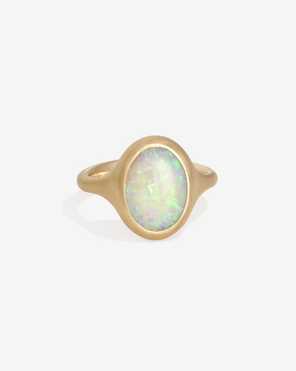 Temple of the Sun Iris Ring 2.21ct Opal Solid Gold