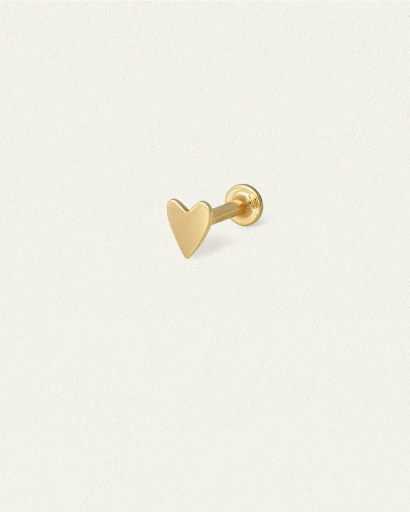 Temple of the Sun Jewellery Heart Single Cartilage Earring Solid Gold