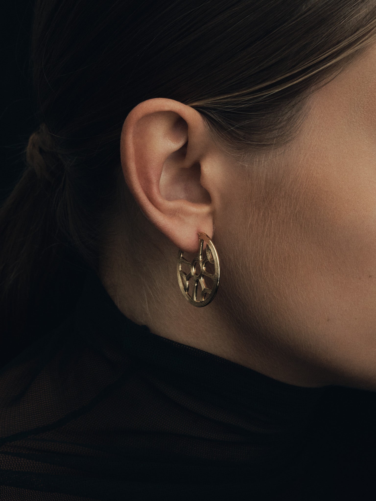 Temple of the Sun Kalinda Hoops Gold Vermeil