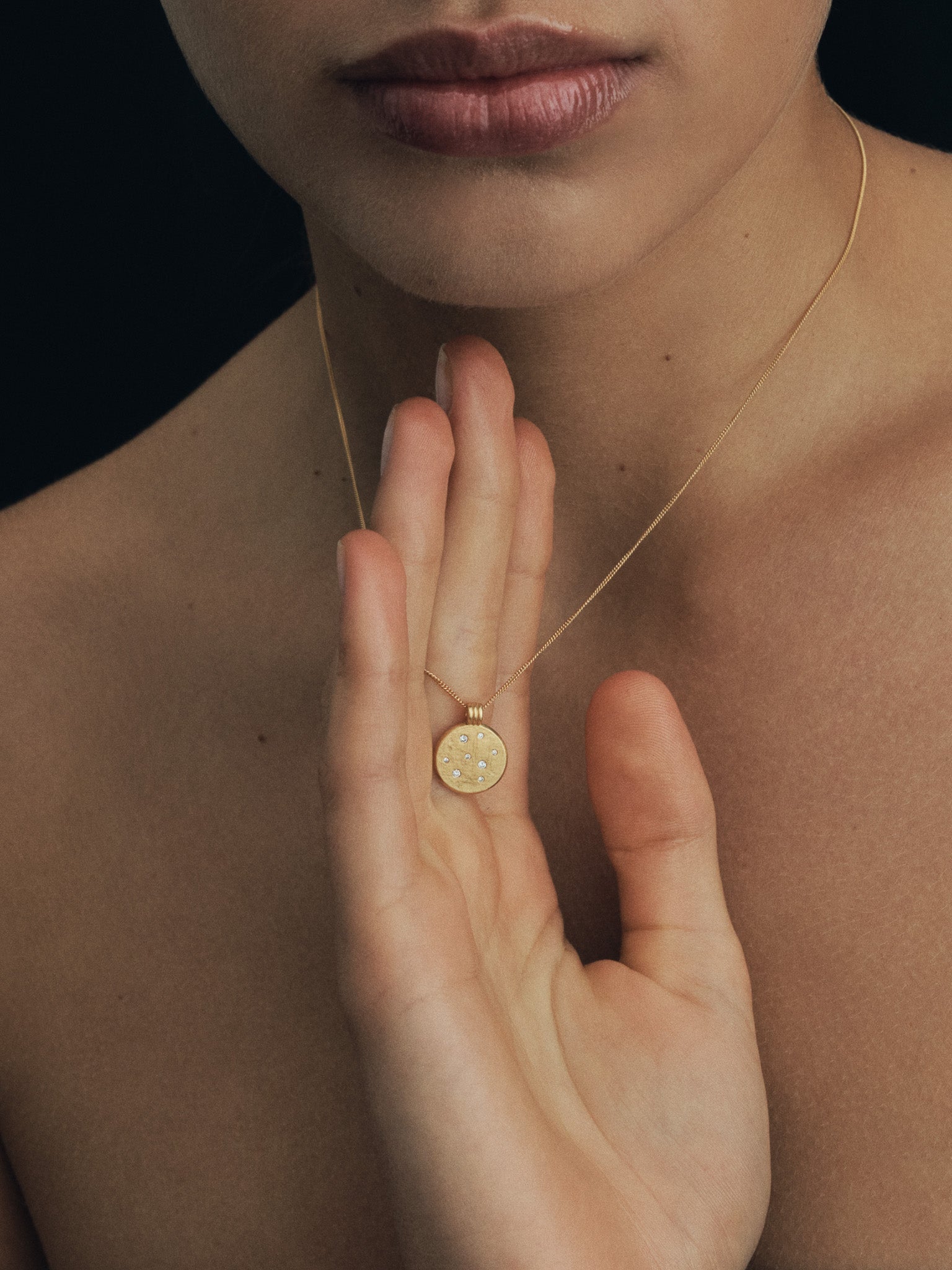 Temple of the Sun Nebula Necklace Gold Vermeil