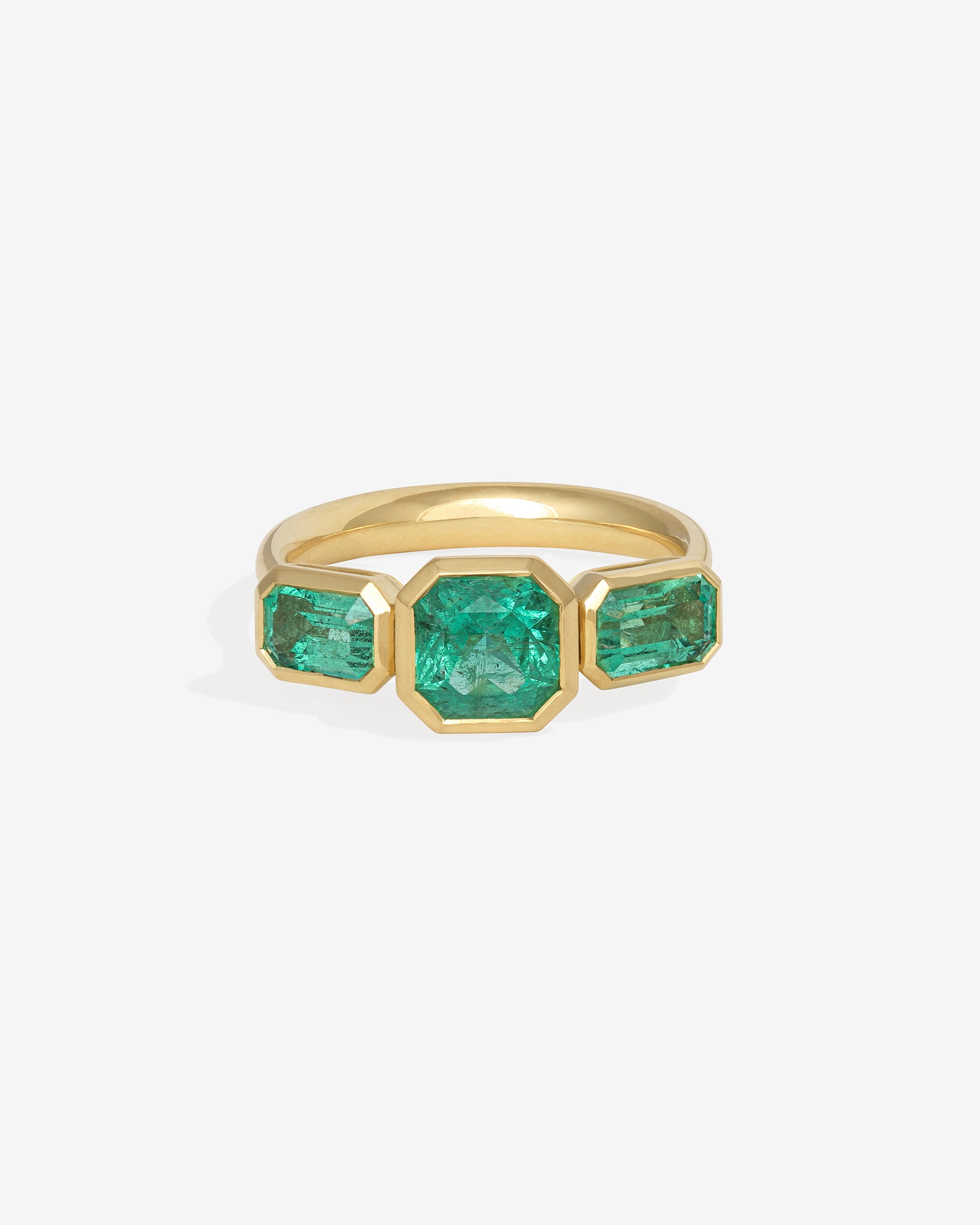 Temple of the Sun Paloma Trilogy Ring Emerald Solid Gold