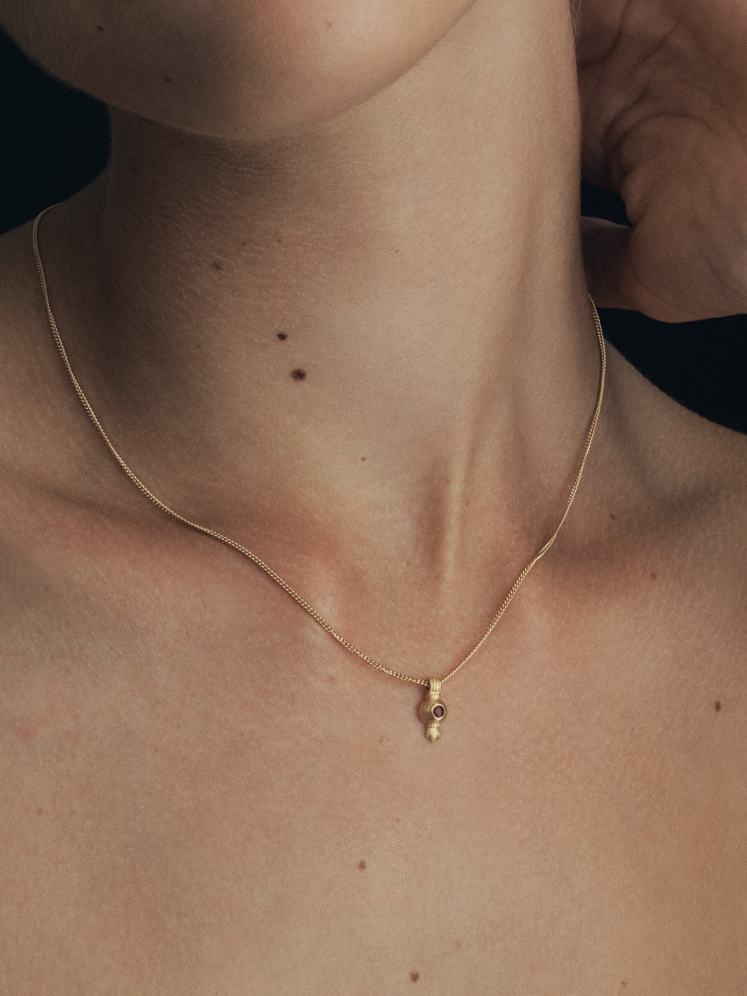 Temple of the Sun Pomegranate Necklace Gold Vermeil