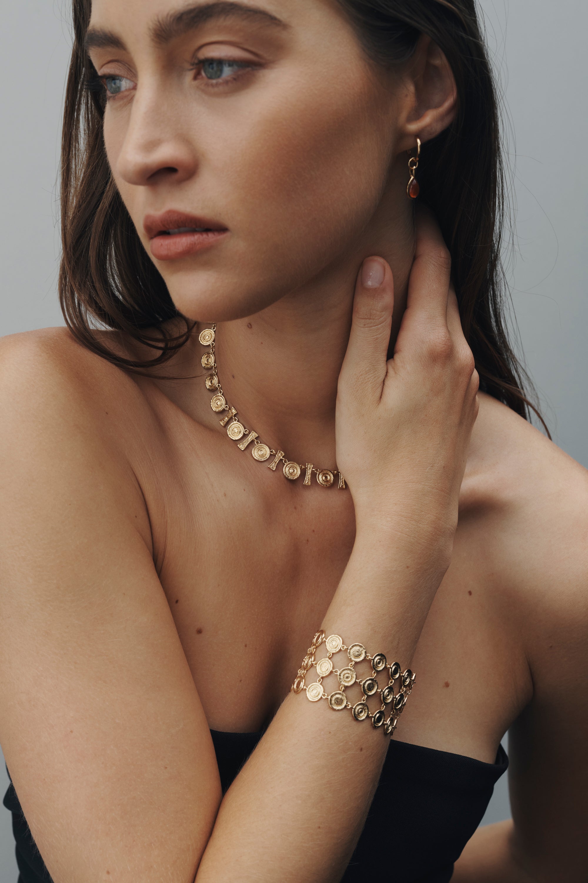 Temple of the Sun Reign Coin Bracelet Gold Vermeil