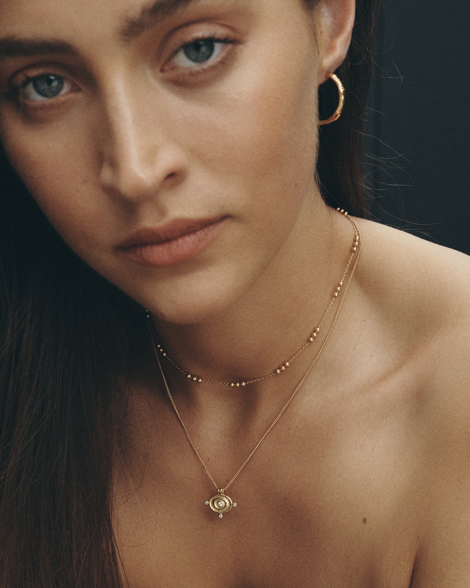 Temple of the Sun Reign Oval Necklace Gold Vermeil