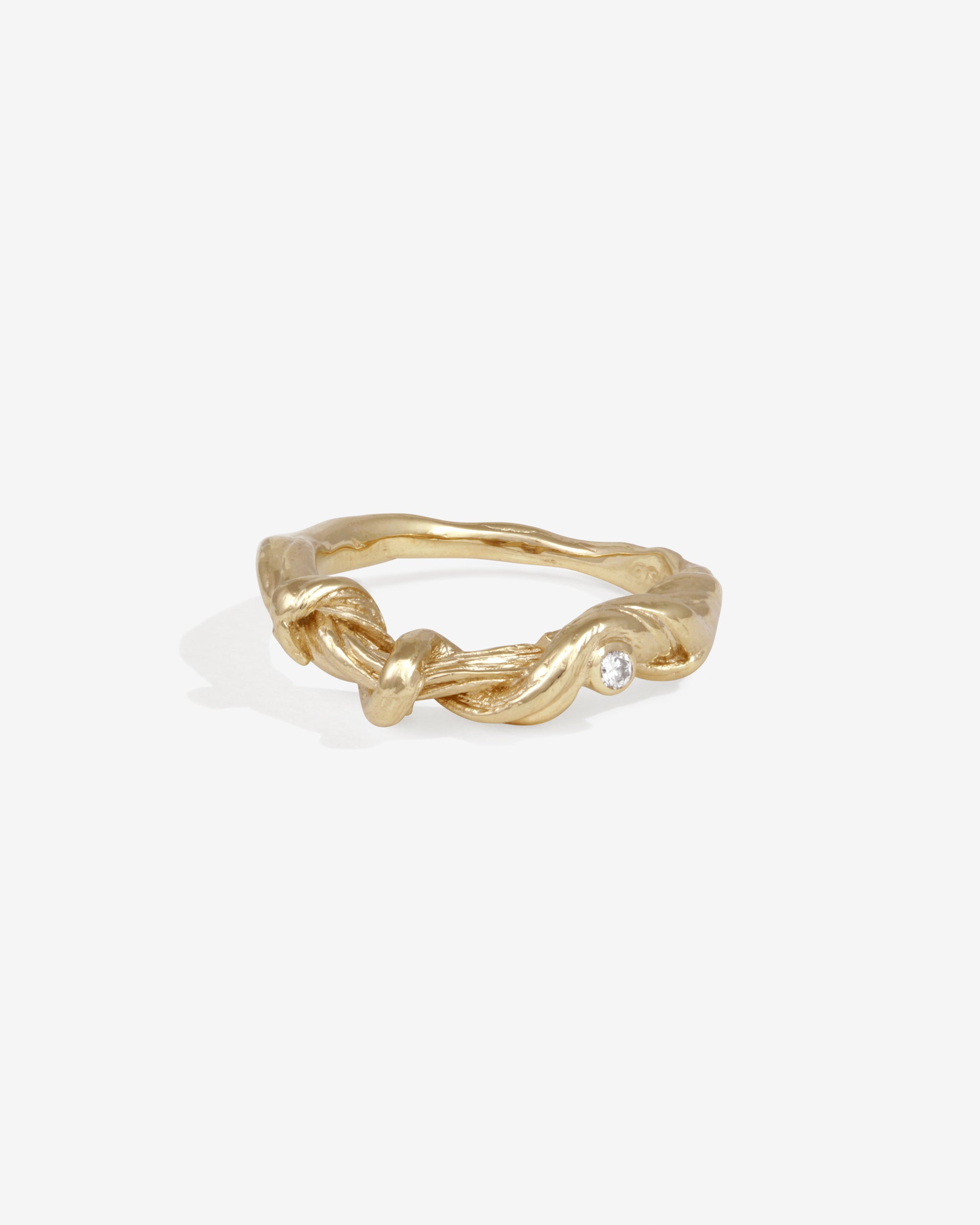 Temple of the Sun Relic III Twisted Ring Diamond Solid Gold