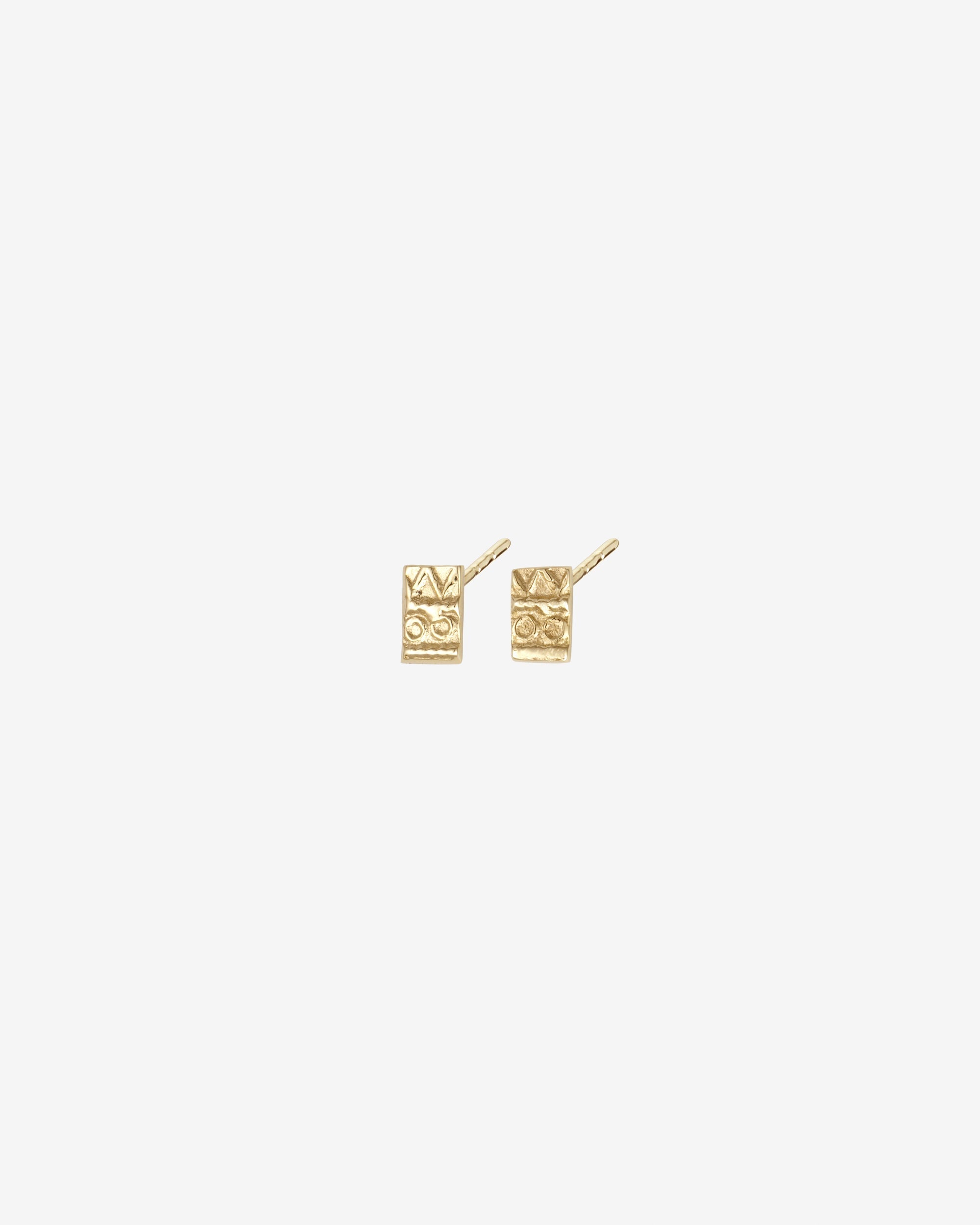 Temple of the Sun Relic MM Stud Earrings Solid Gold