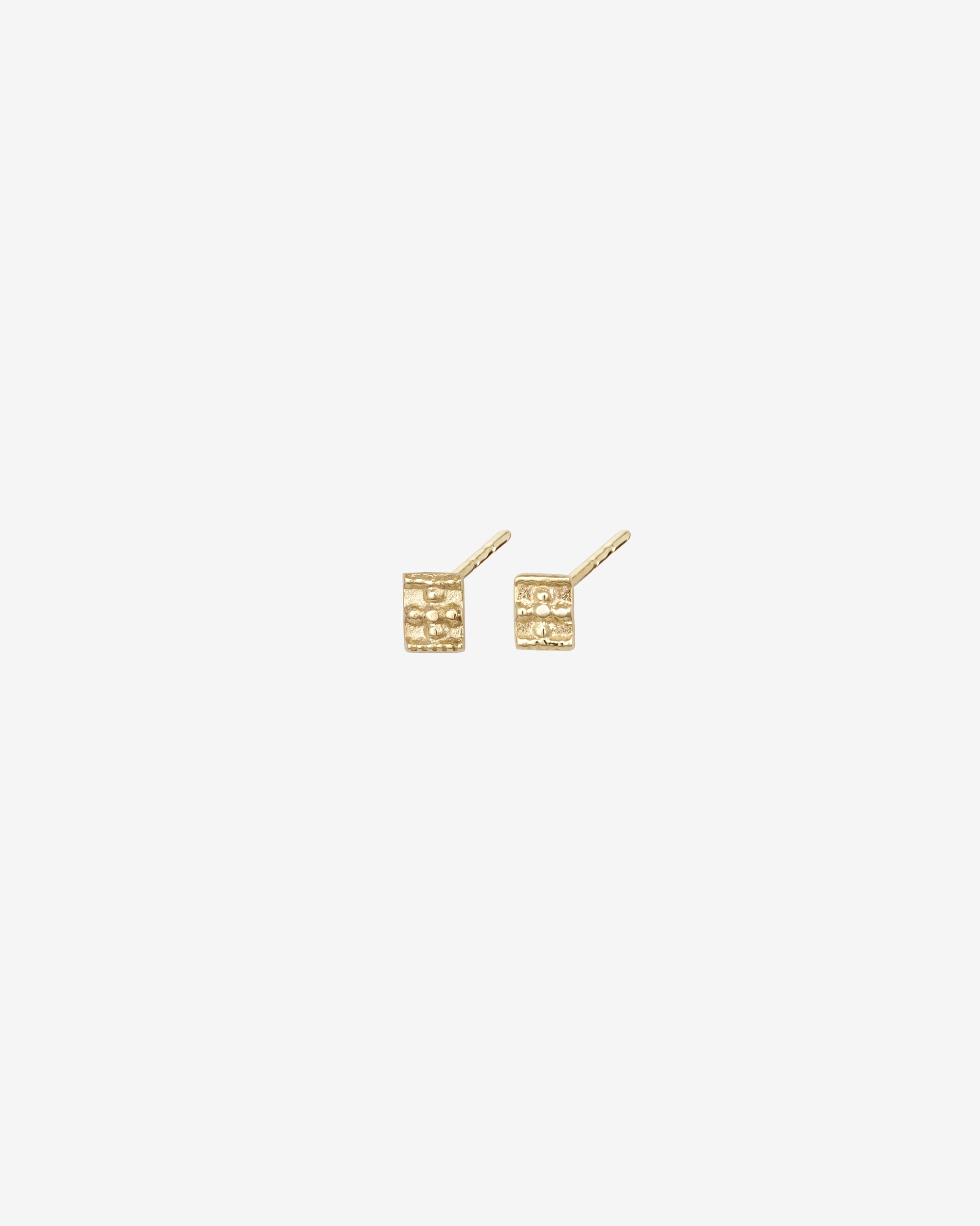 Temple of the Sun Relic VIII Stud Earrings Solid Gold