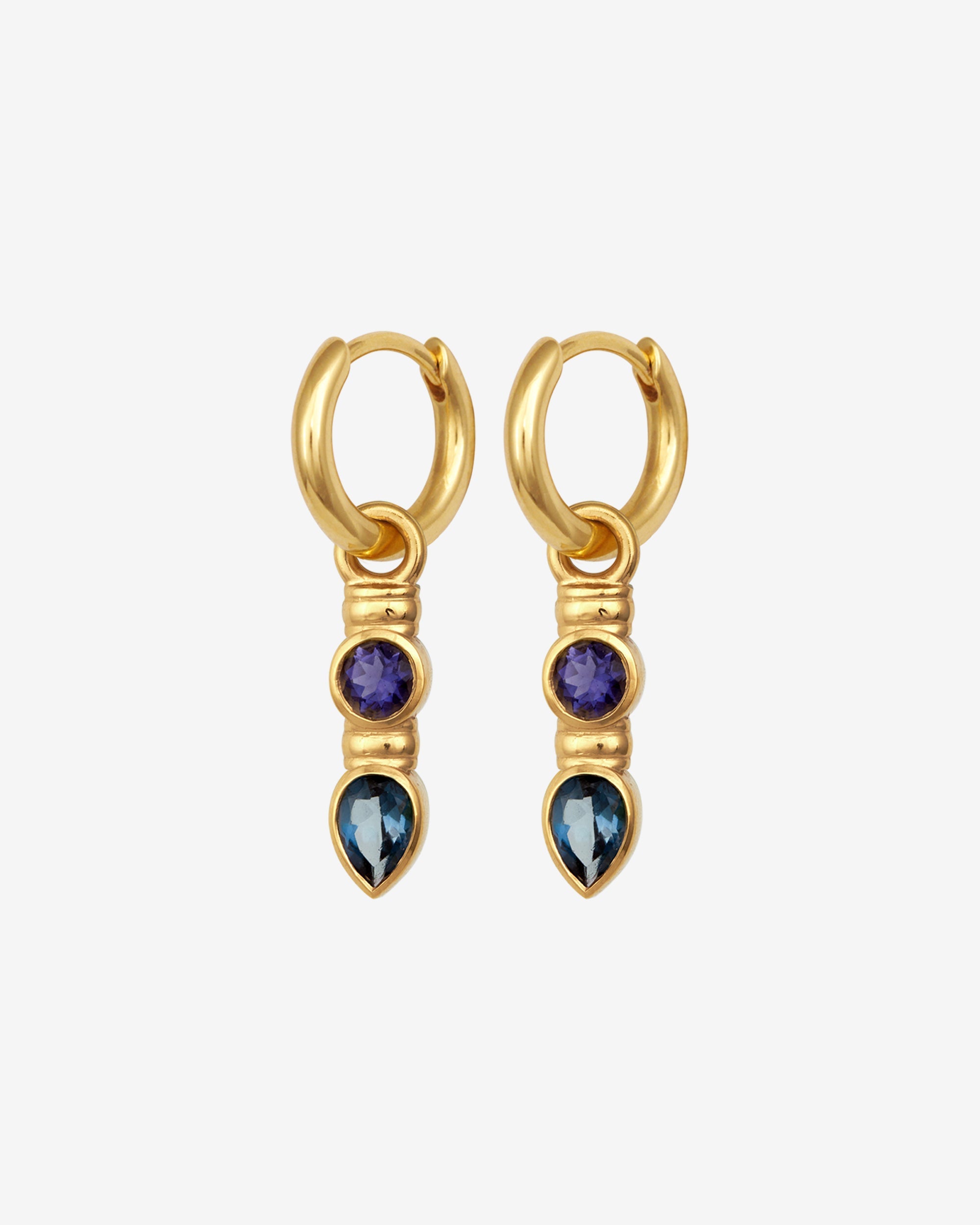 Teal Earrings Gold Vermeil