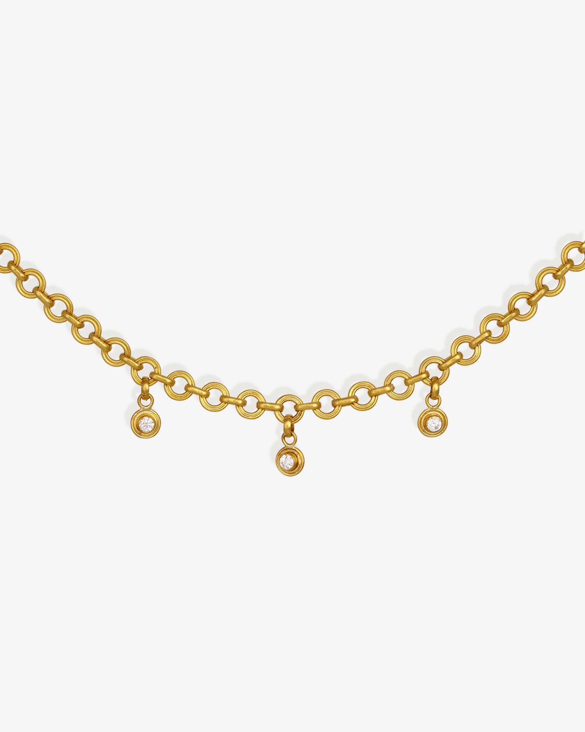 Veil Station Chain Diamond Solid Gold