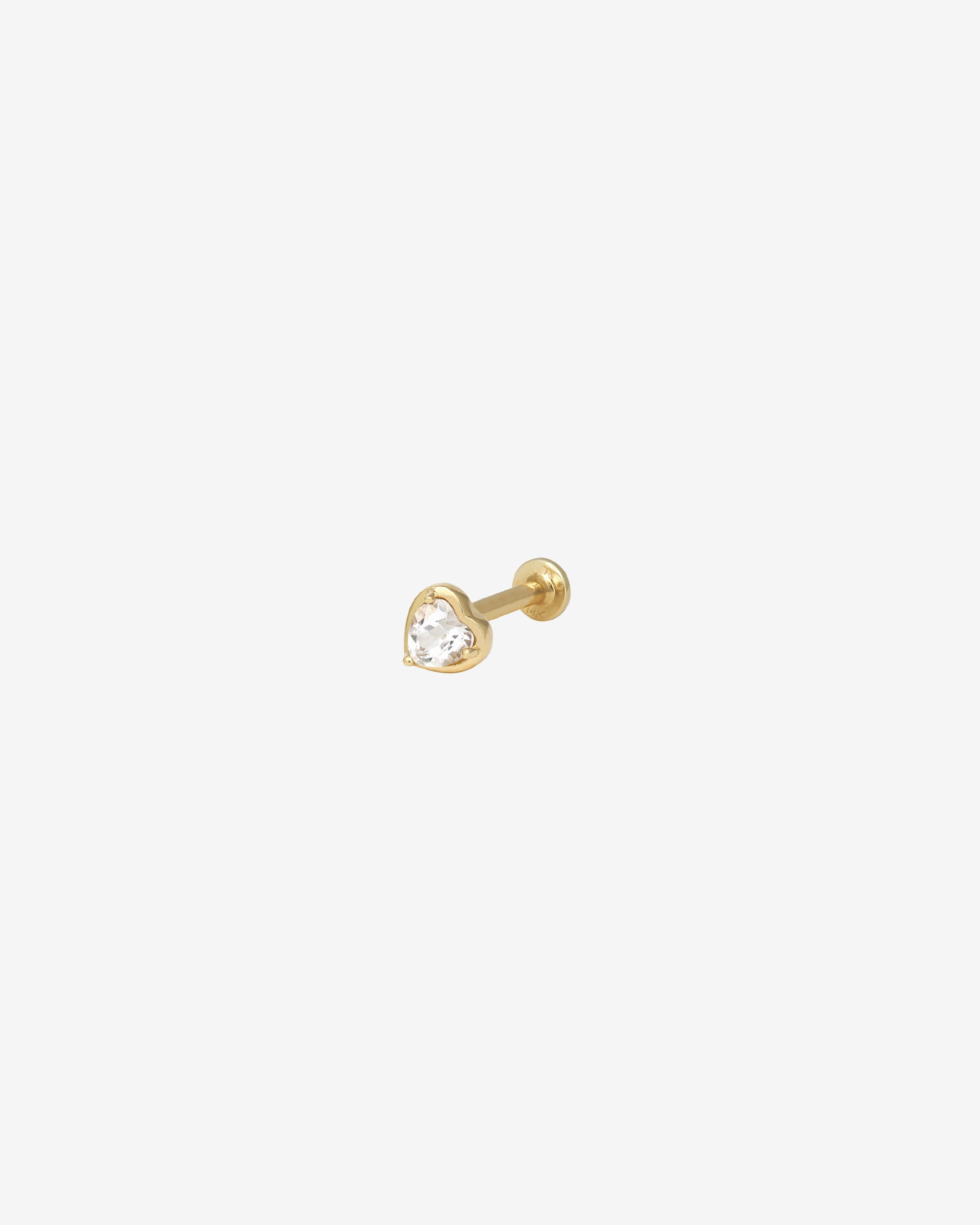 Venus Single Cartilage Earring White Topaz Solid Gold