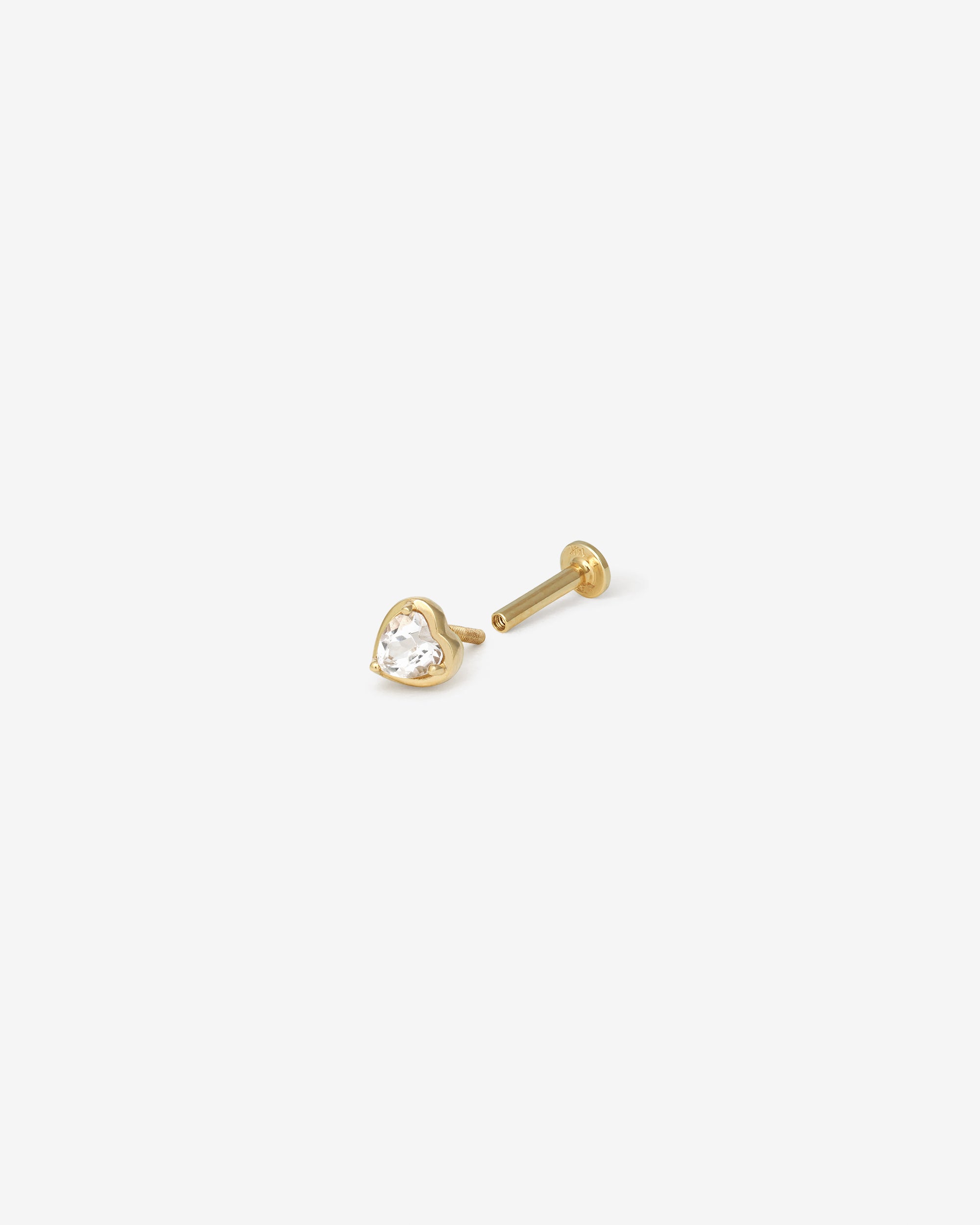 Venus Single Cartilage Earring White Topaz Solid Gold