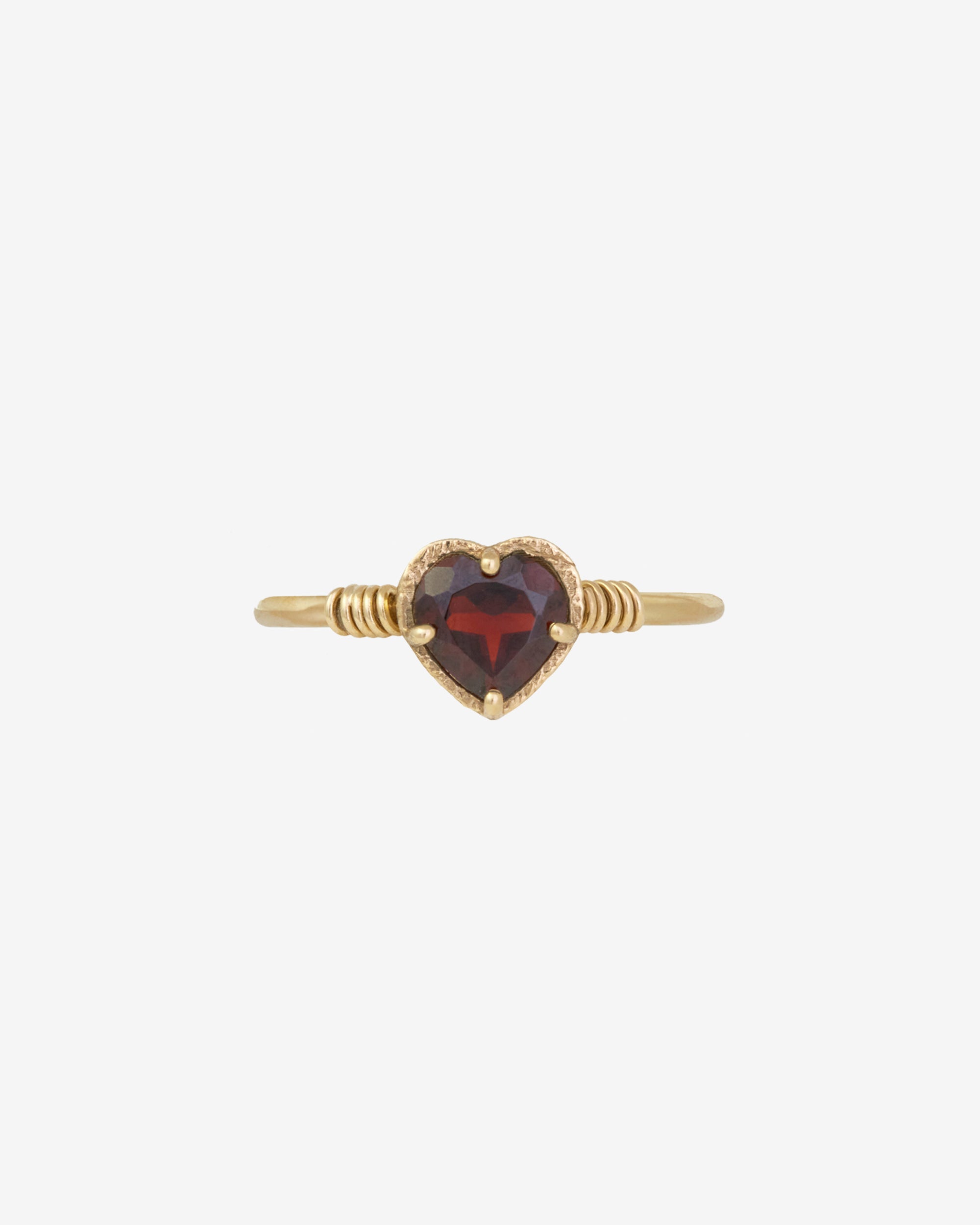 Temple of the Sun Venus Solitaire Ring Garnet Solid Gold