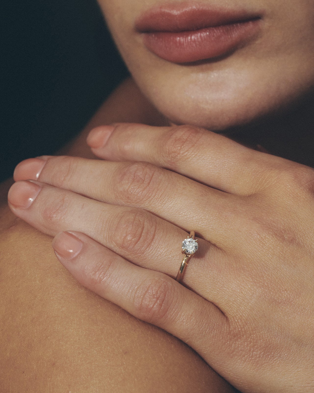 Adama Round Ring Solitaire 0.5ct Diamond Solid Gold