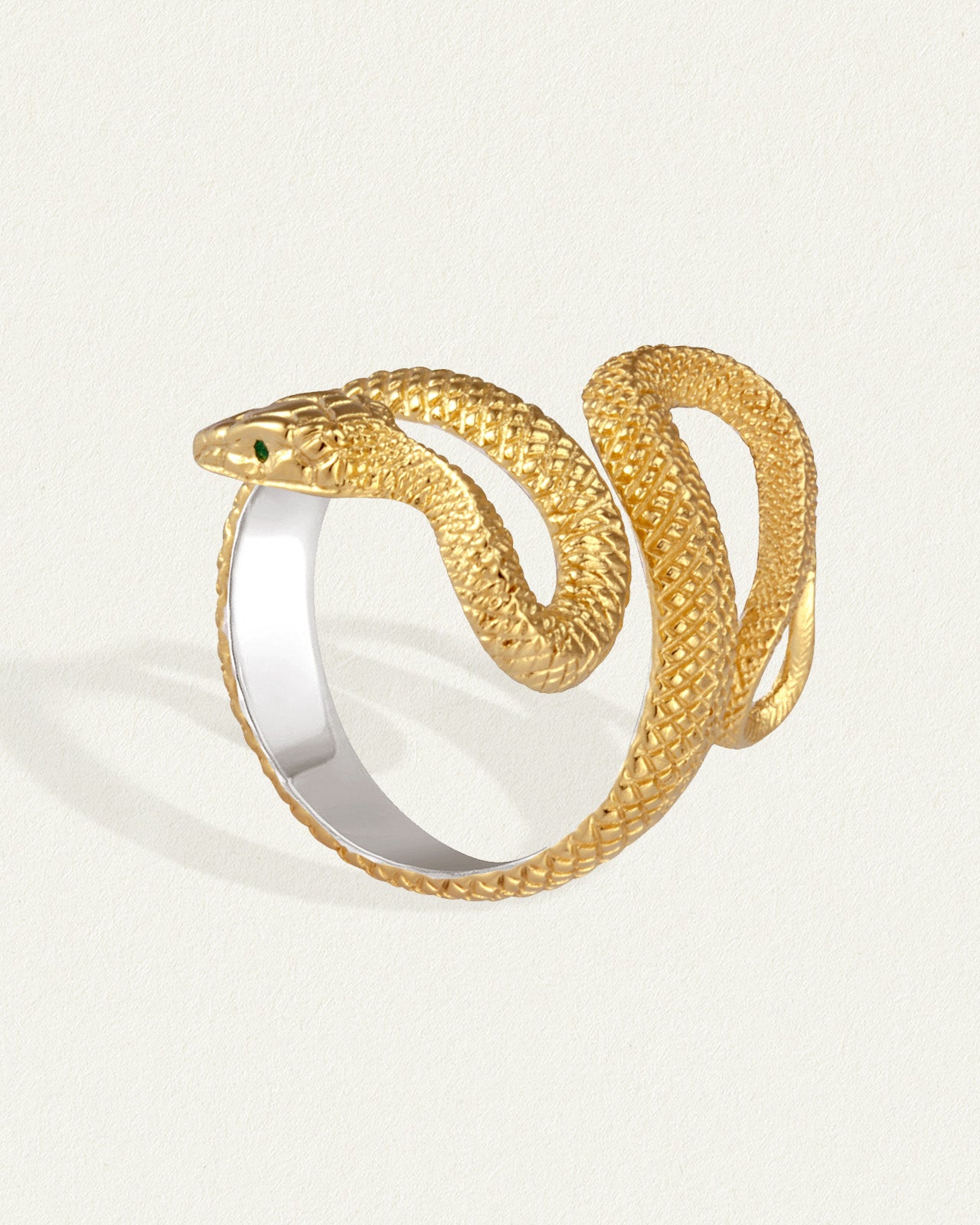 Stylish BFF Snake Ring 14K or 18K Gold NIJ001 - North & South Jewelry